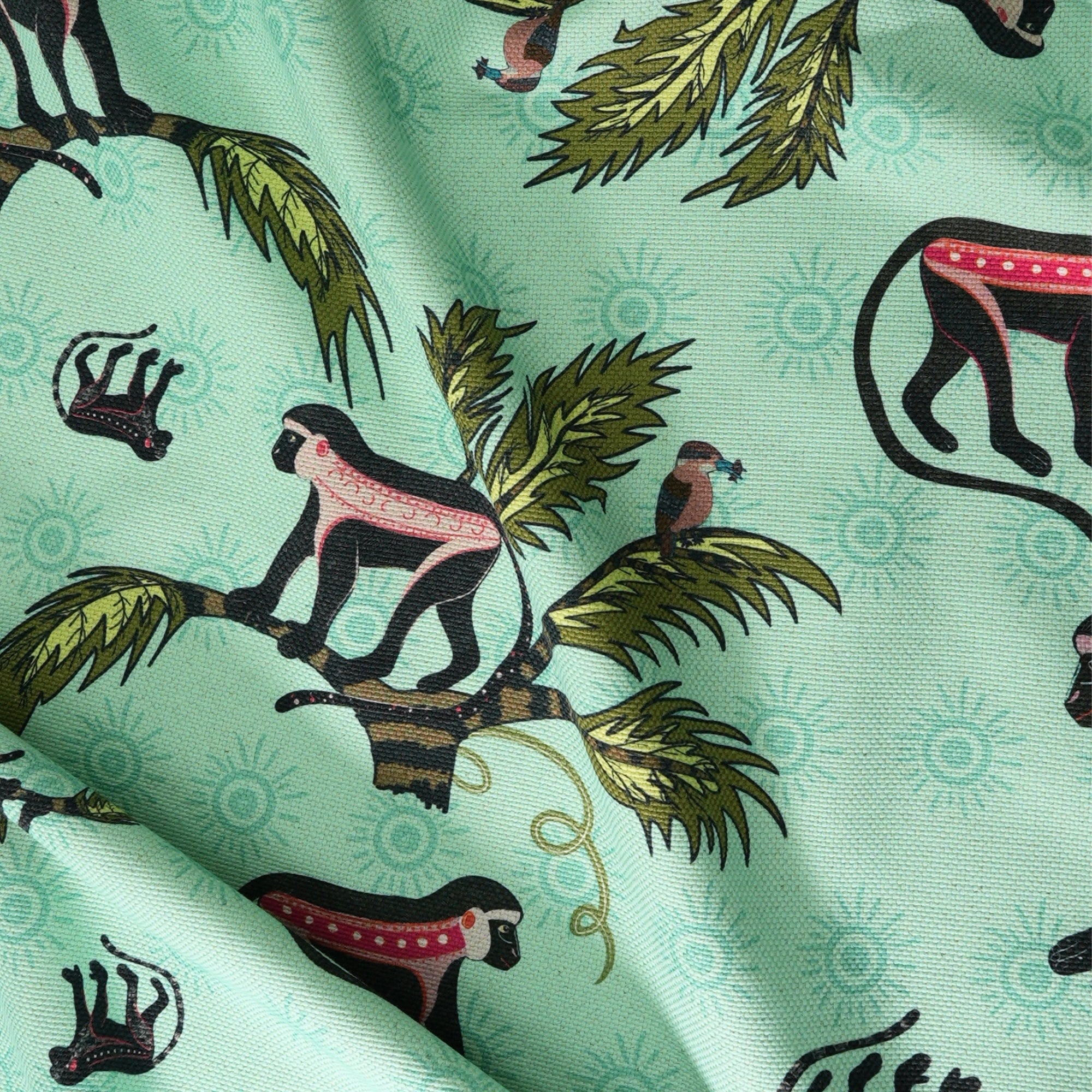 Monkey Palm Heavyweight Linen Fabric - Oasis