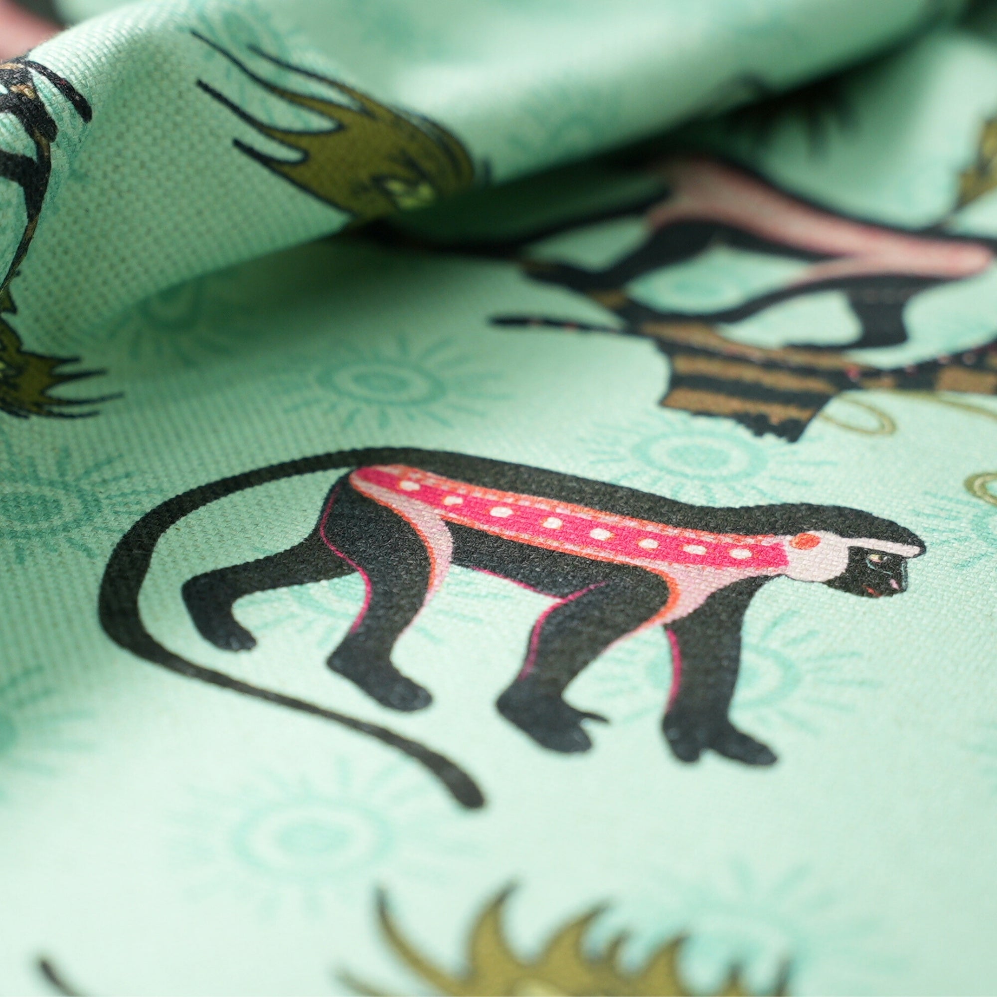 Monkey Palm Heavyweight Linen Fabric - Oasis