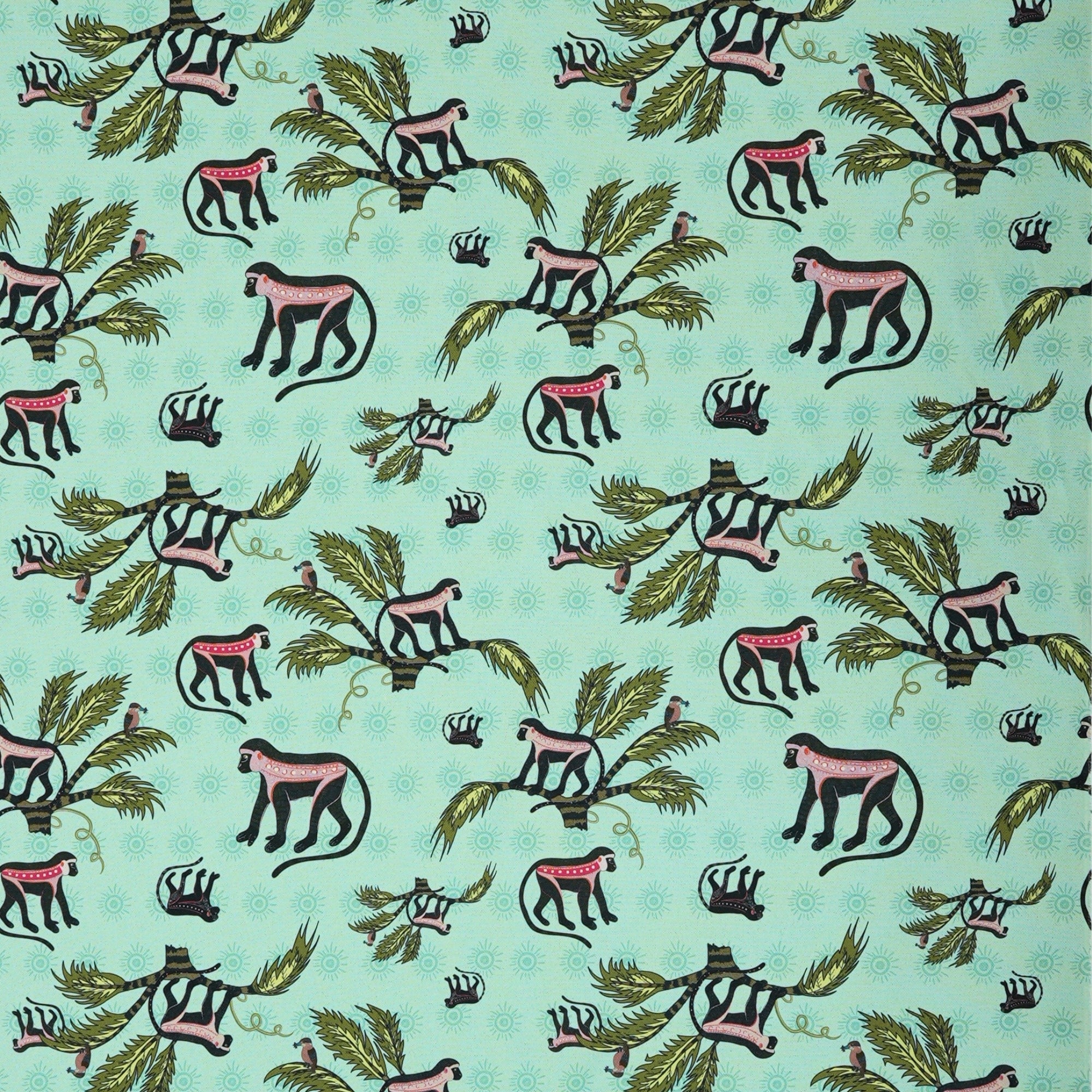 Monkey Palm Heavyweight Linen Fabric - Oasis