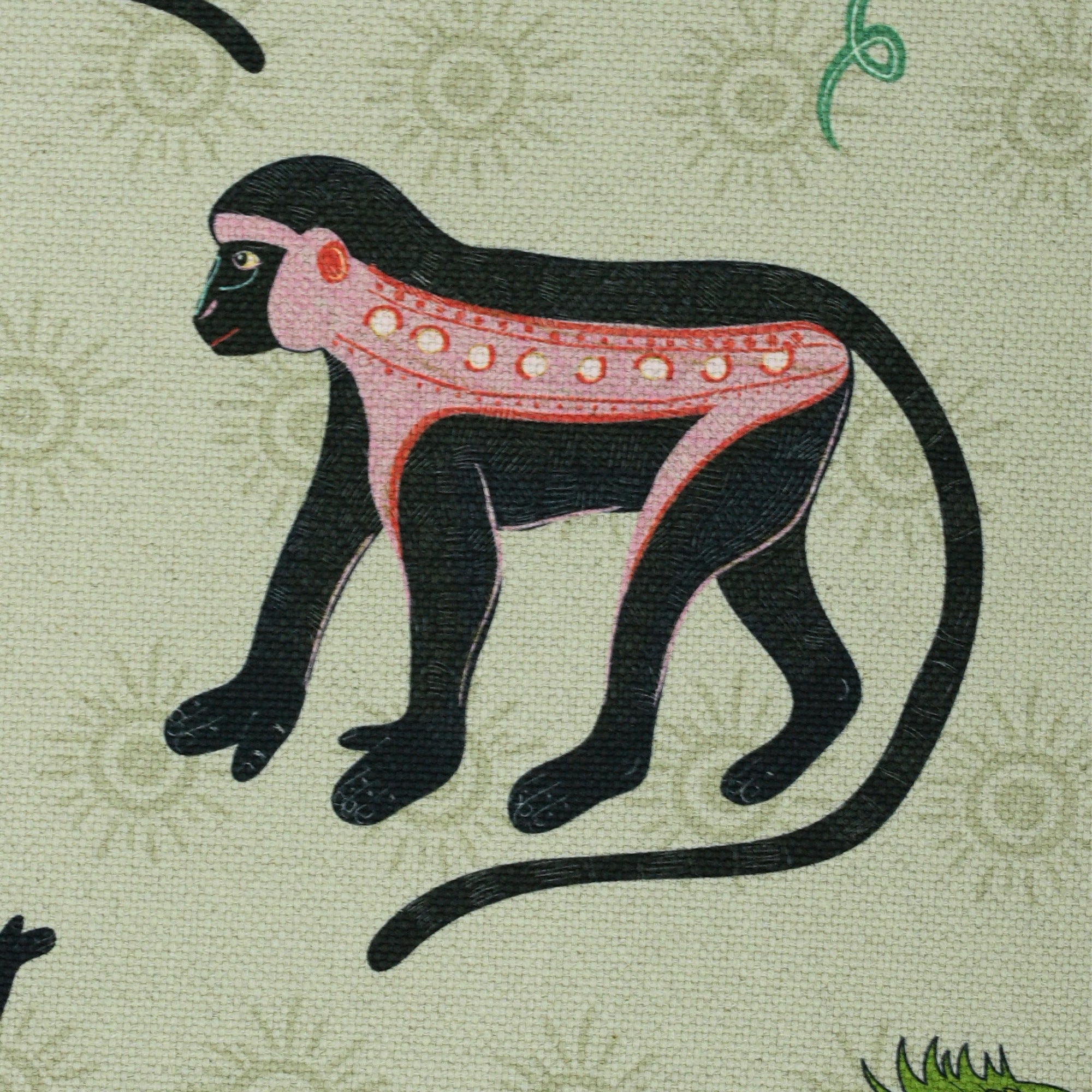 Monkey Palm Heavyweight Linen Fabric - Savannah-Mango