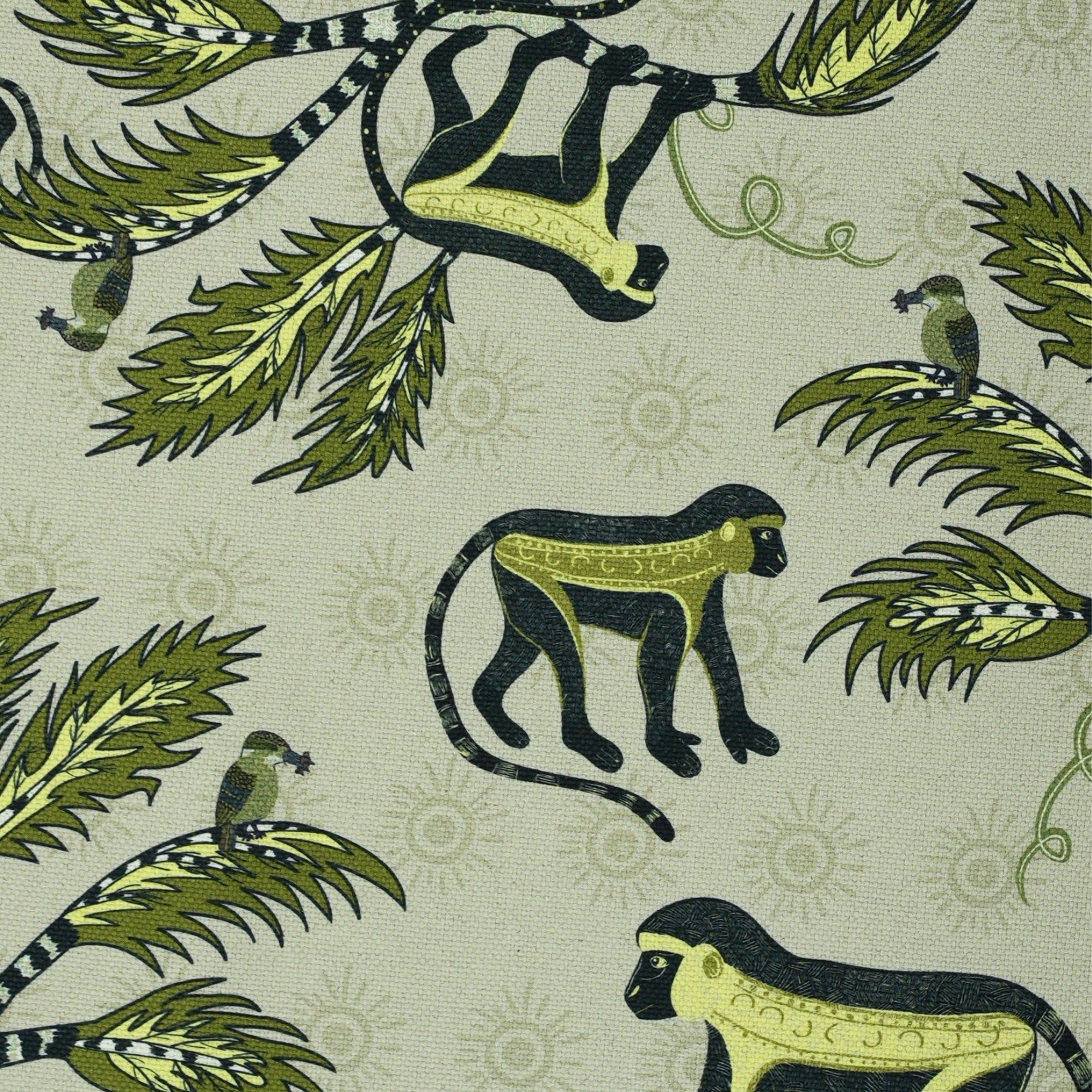Monkey Palm Heavyweight Linen Fabric - Savannah