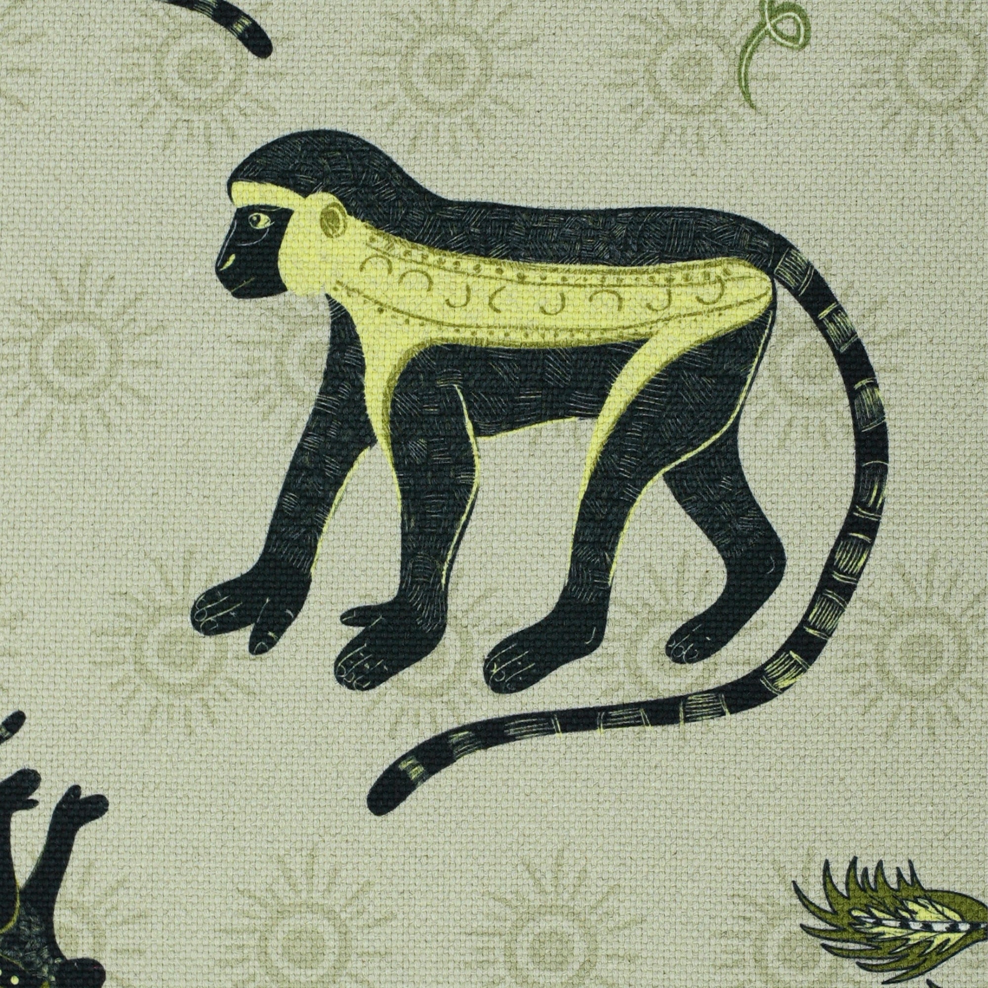 Monkey Palm Heavyweight Linen Fabric - Savannah