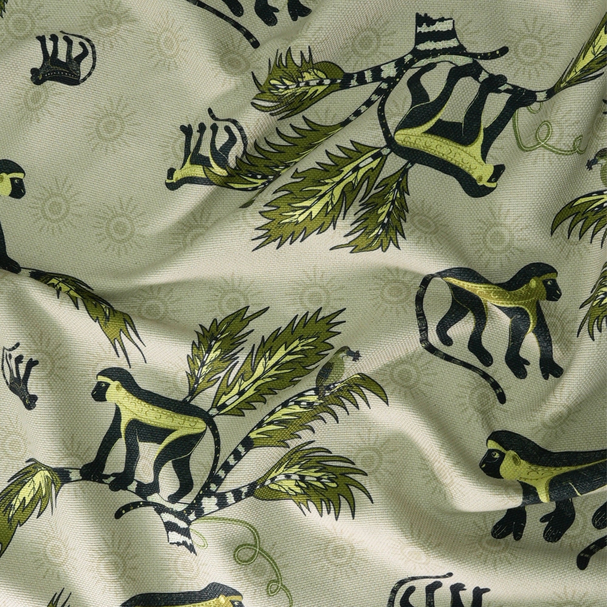 Monkey Palm Heavyweight Linen Fabric - Savannah