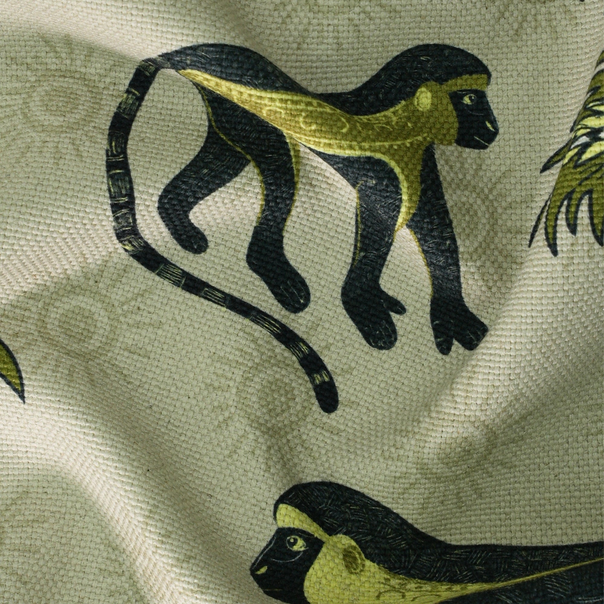 Monkey Palm Heavyweight Linen Fabric - Savannah