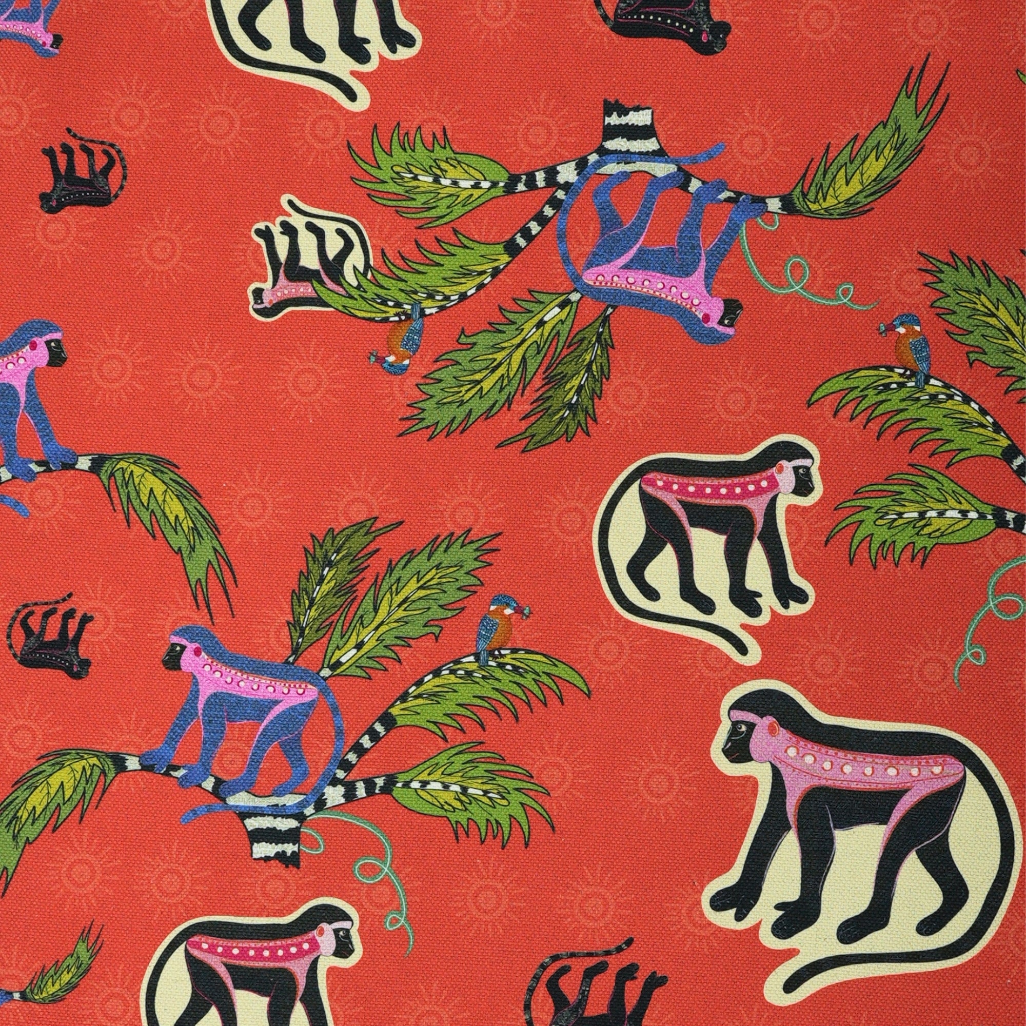 Monkey Palm Heavyweight Linen Fabric - Sunset