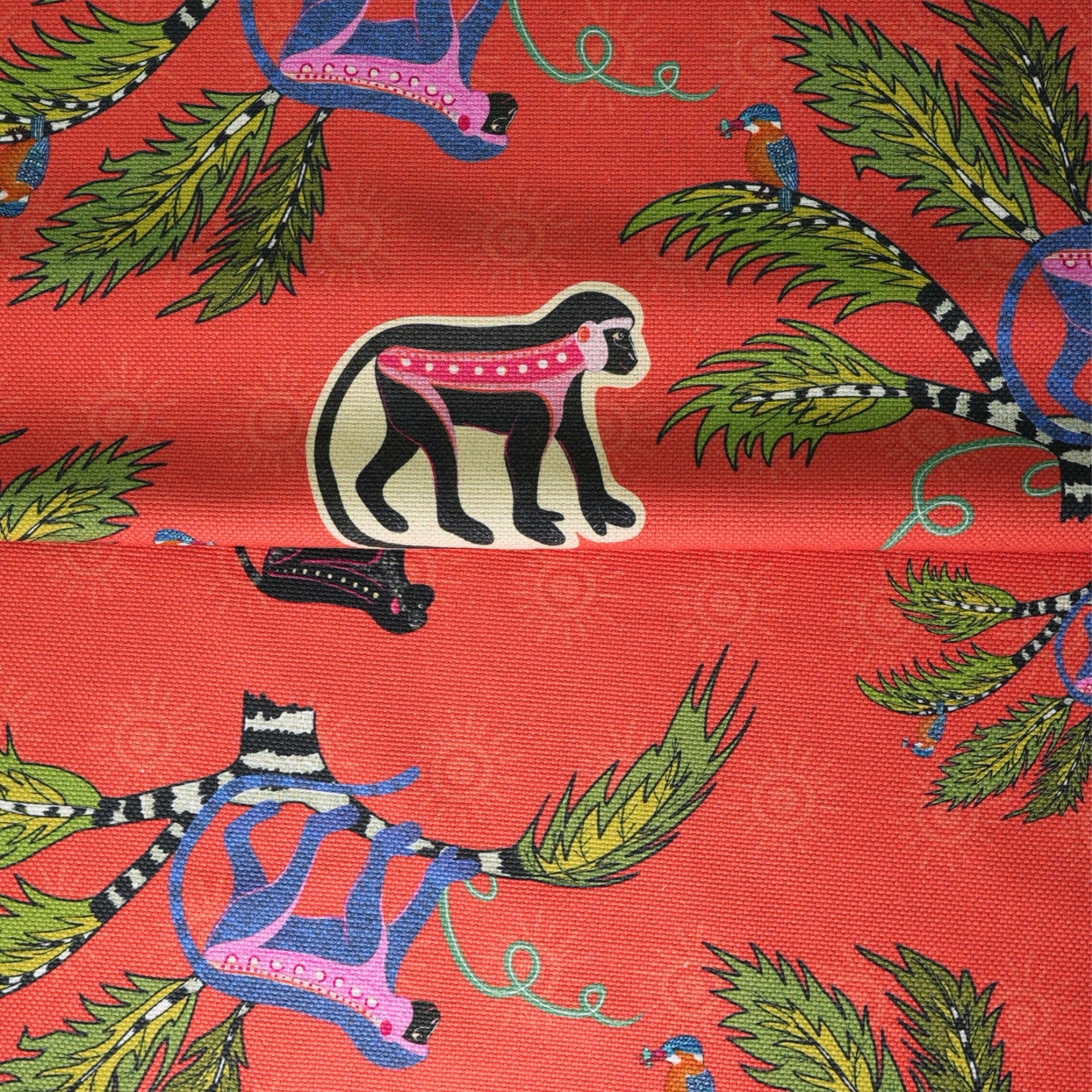 Monkey Palm Heavyweight Linen Fabric - Sunset