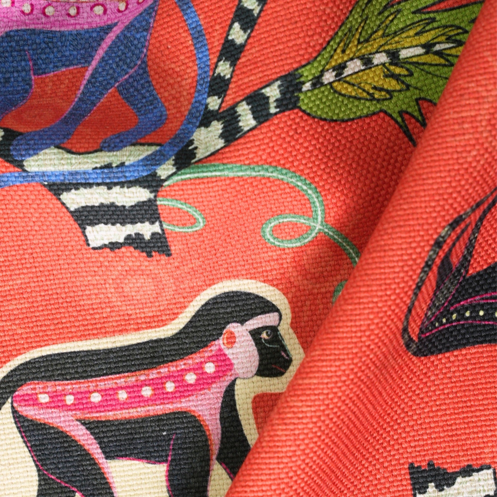 Monkey Palm Heavyweight Linen Fabric - Sunset