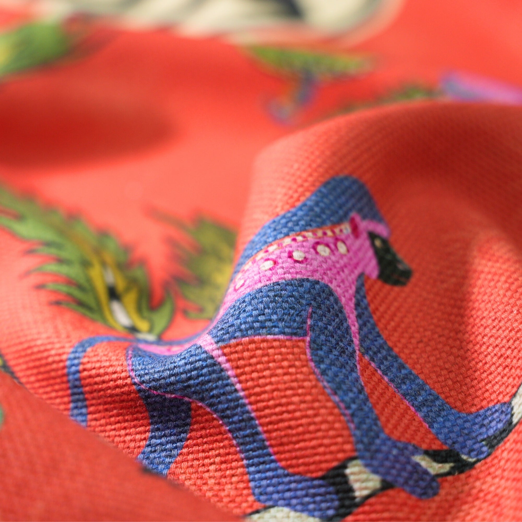 Monkey Palm Heavyweight Linen Fabric - Sunset