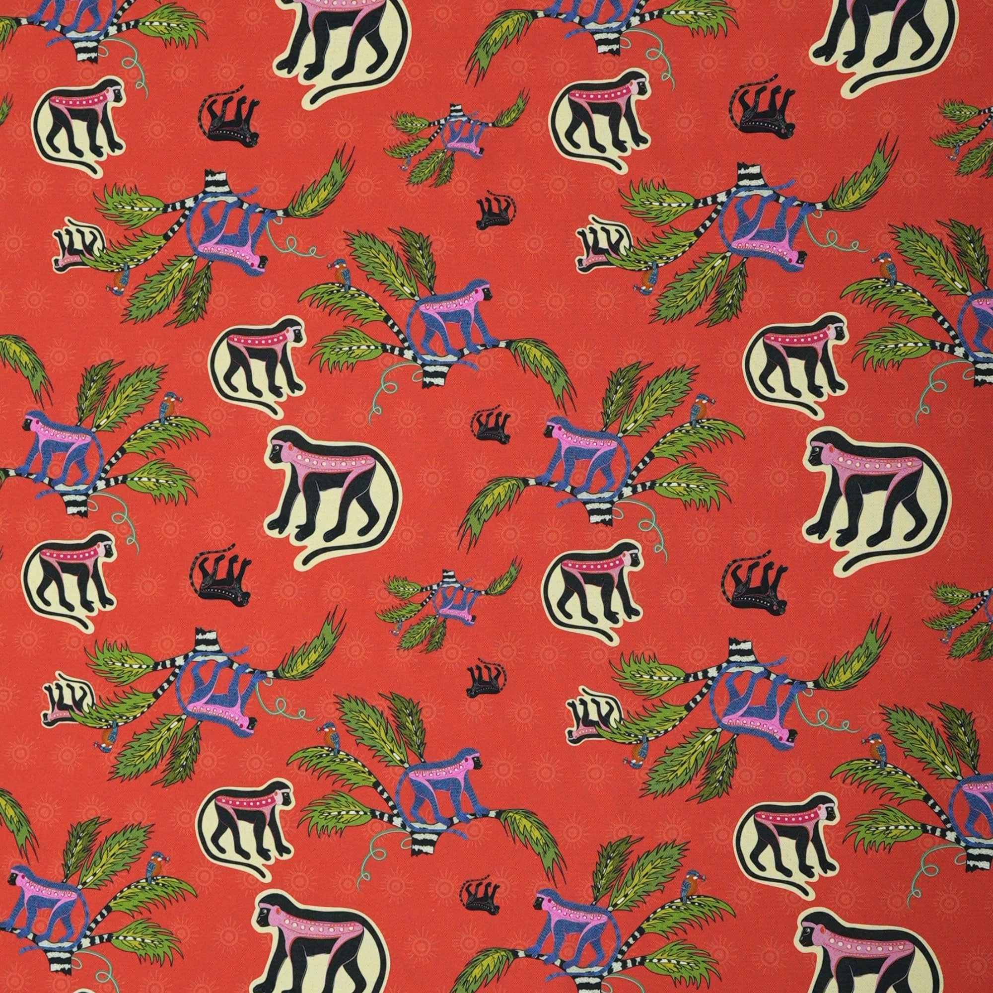 Monkey Palm Heavyweight Linen Fabric - Sunset
