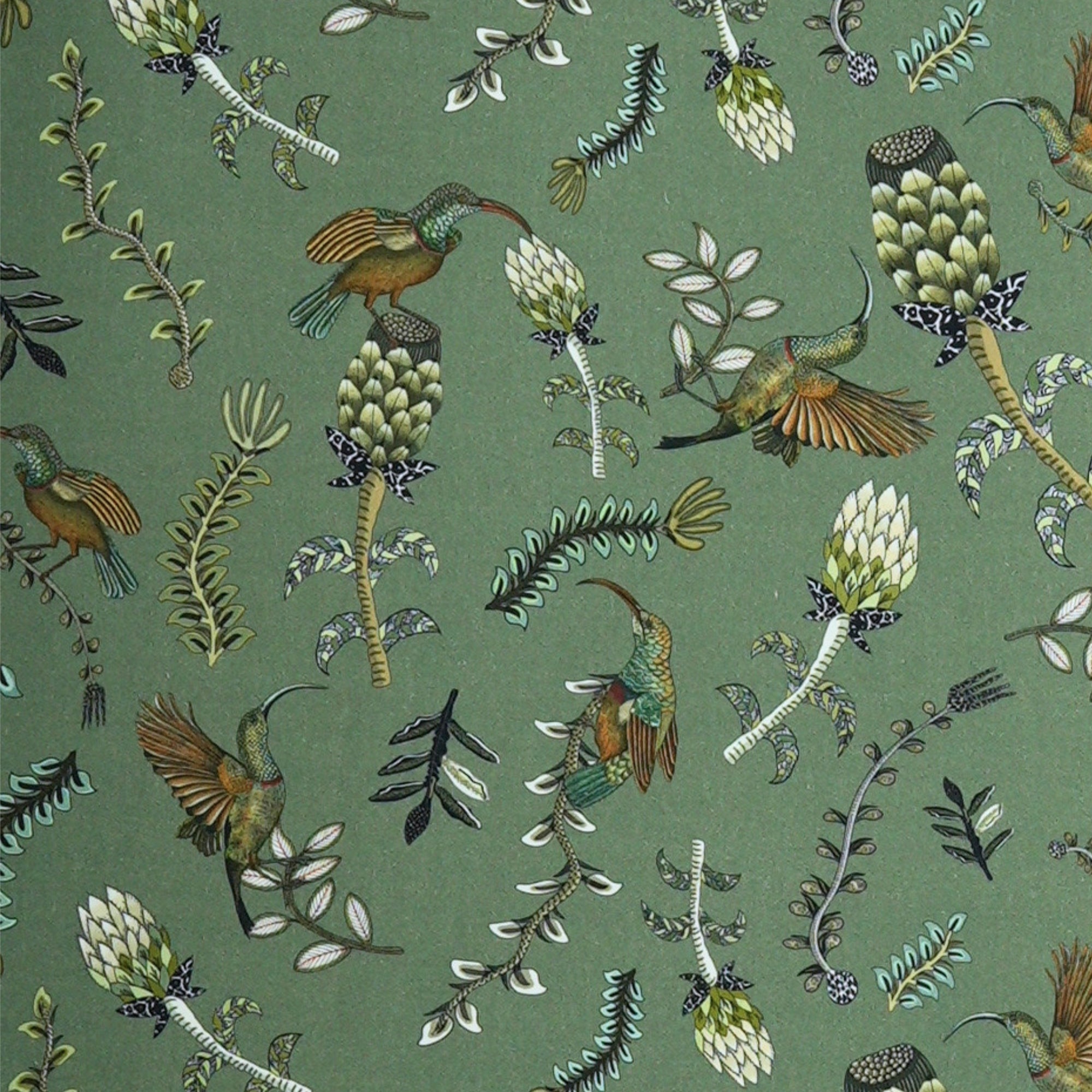 Protea Garden Linen Fabric - Delta