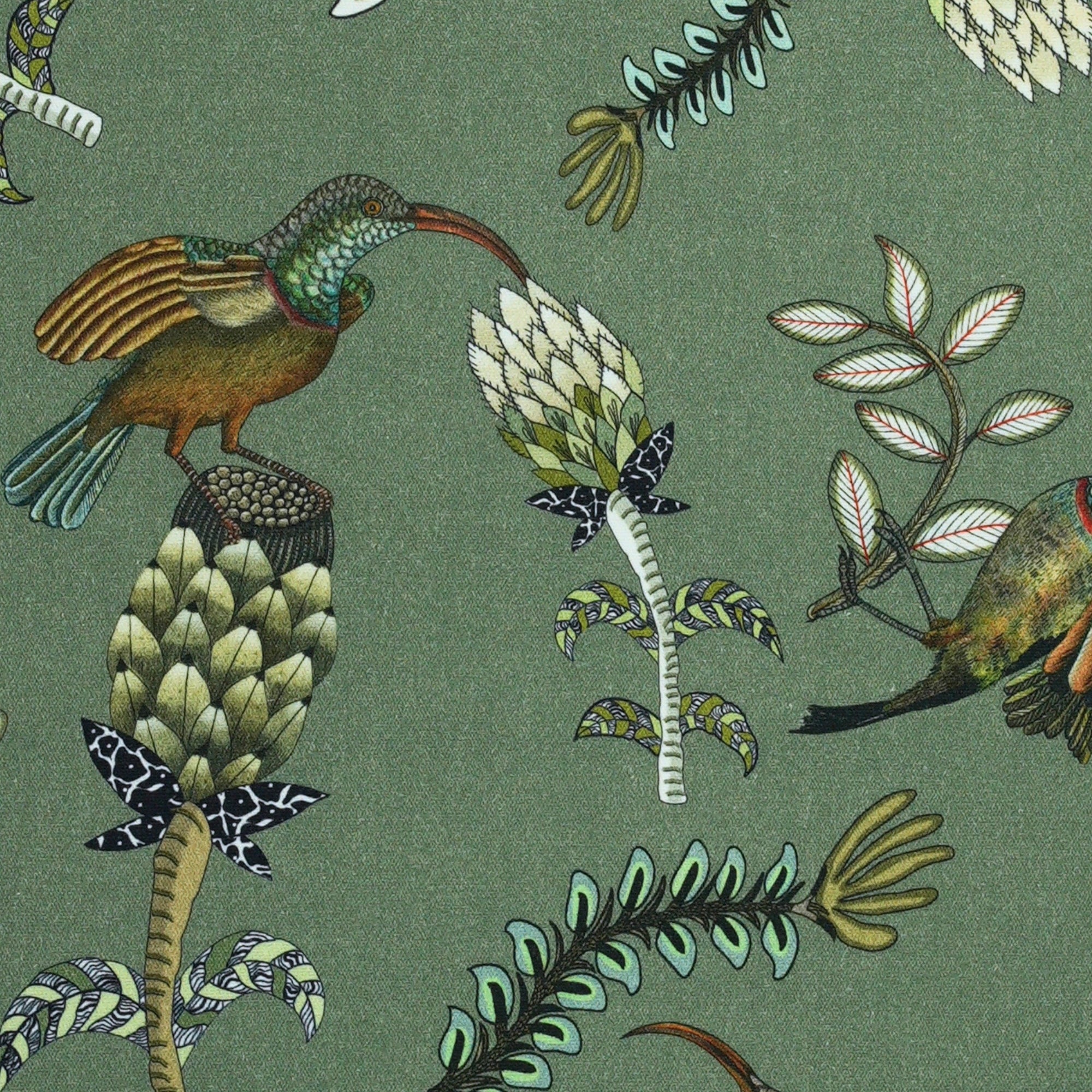 Protea Garden Linen Fabric - Delta