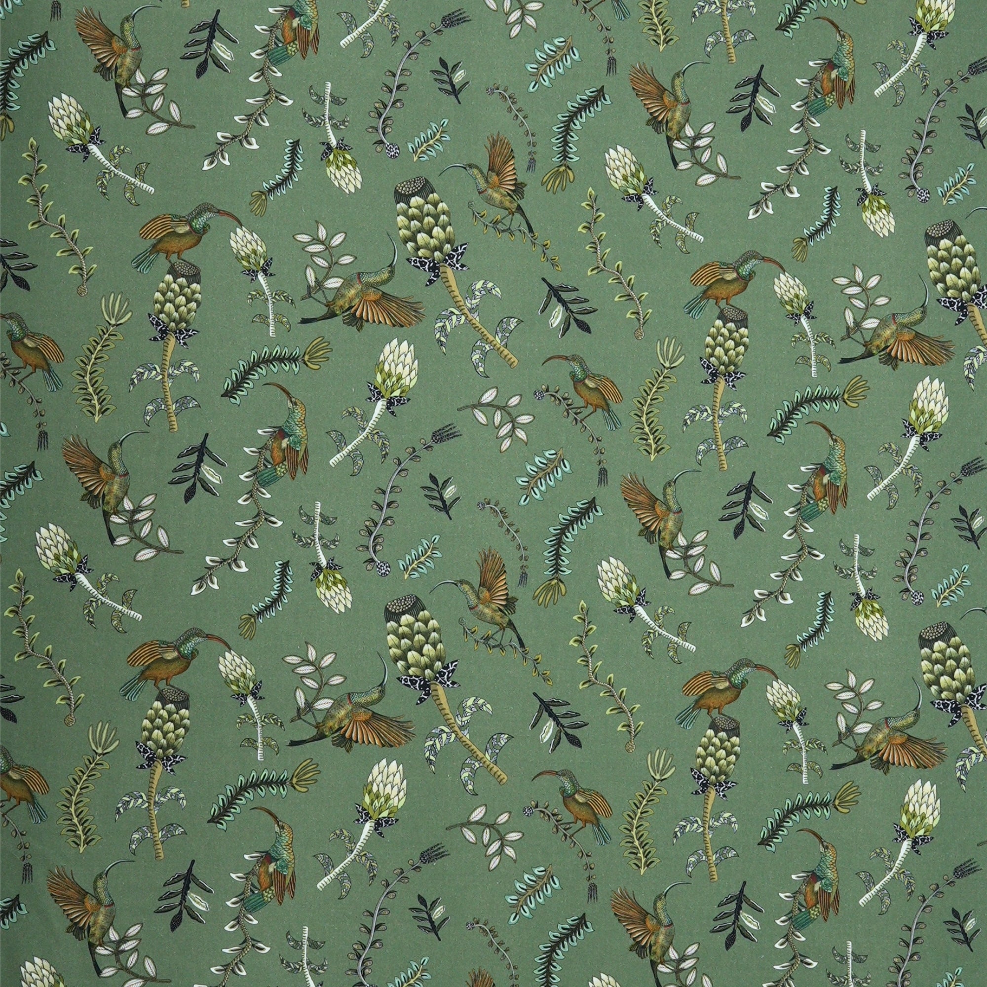 Protea Garden Linen Fabric - Delta