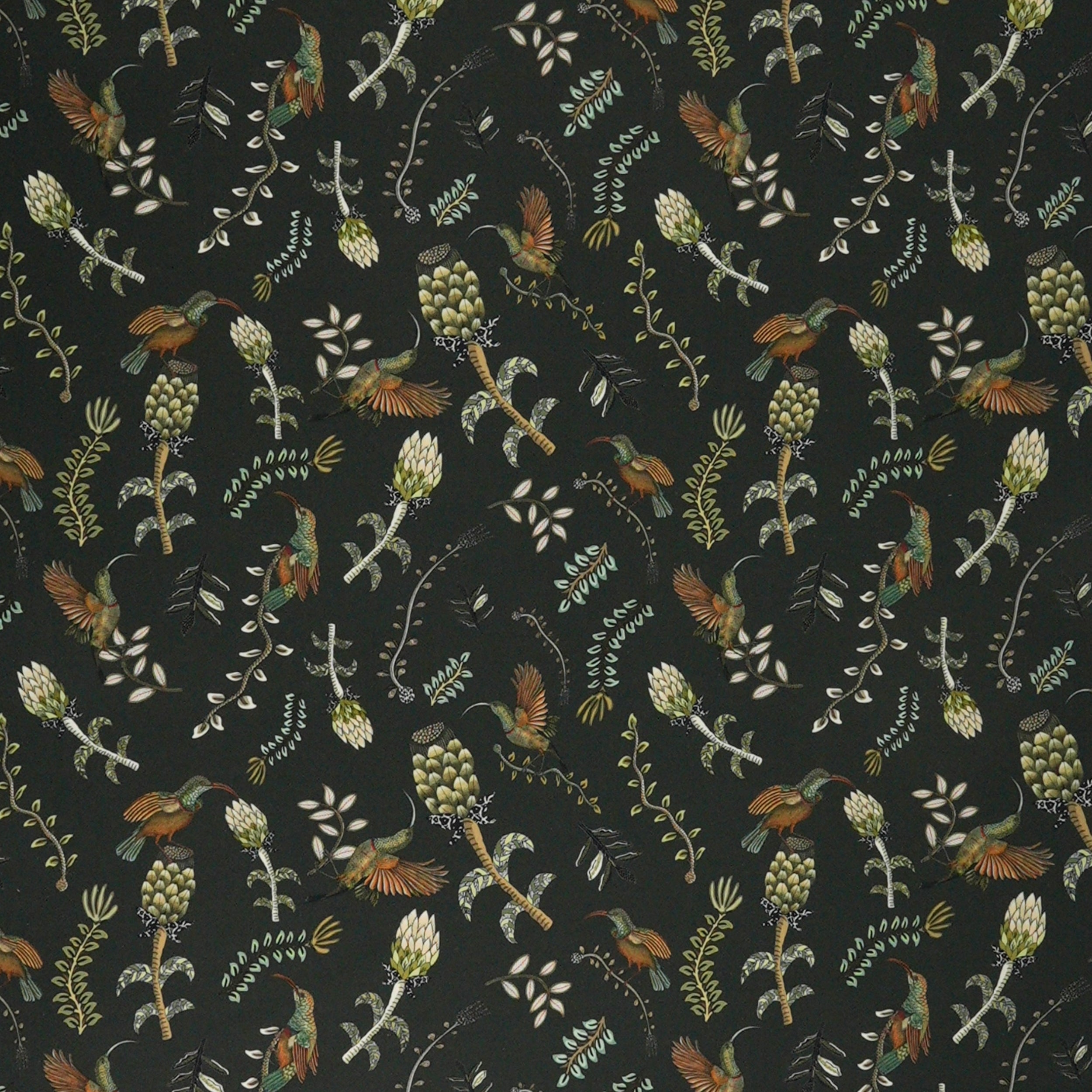 Protea Garden Linen Fabric - Dusk