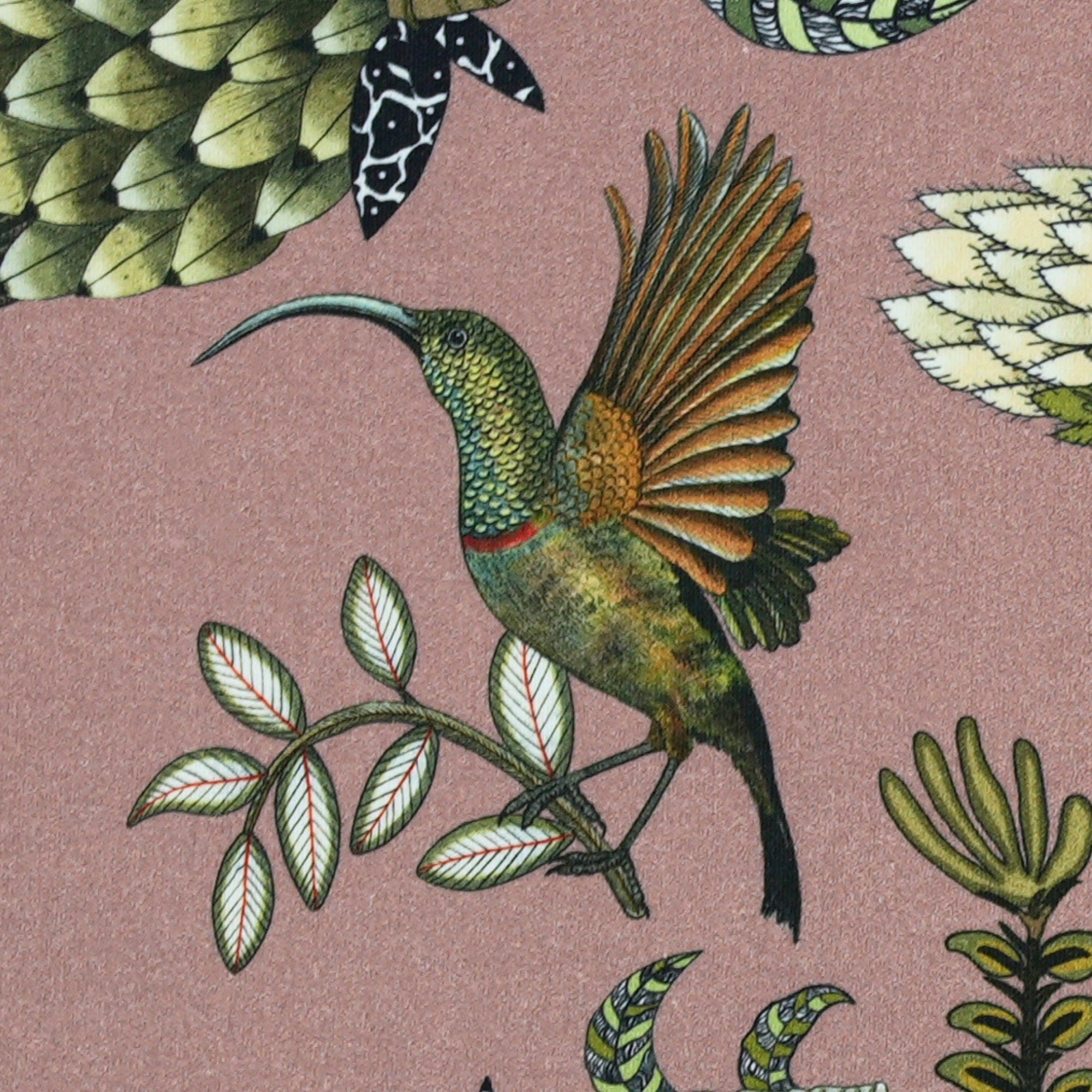 Protea Garden Linen Fabric - Magnolia