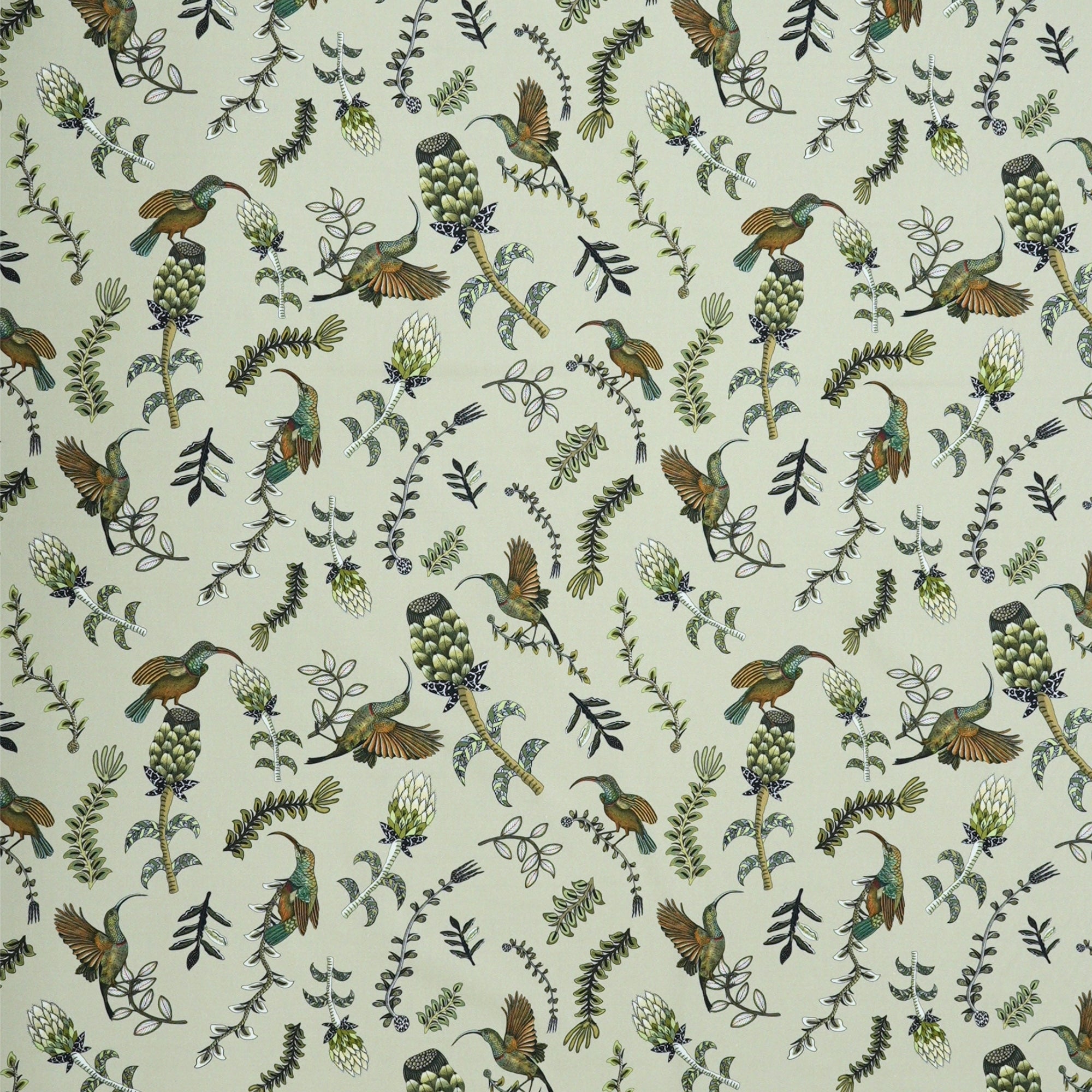 Protea Garden Linen Fabric - Stone