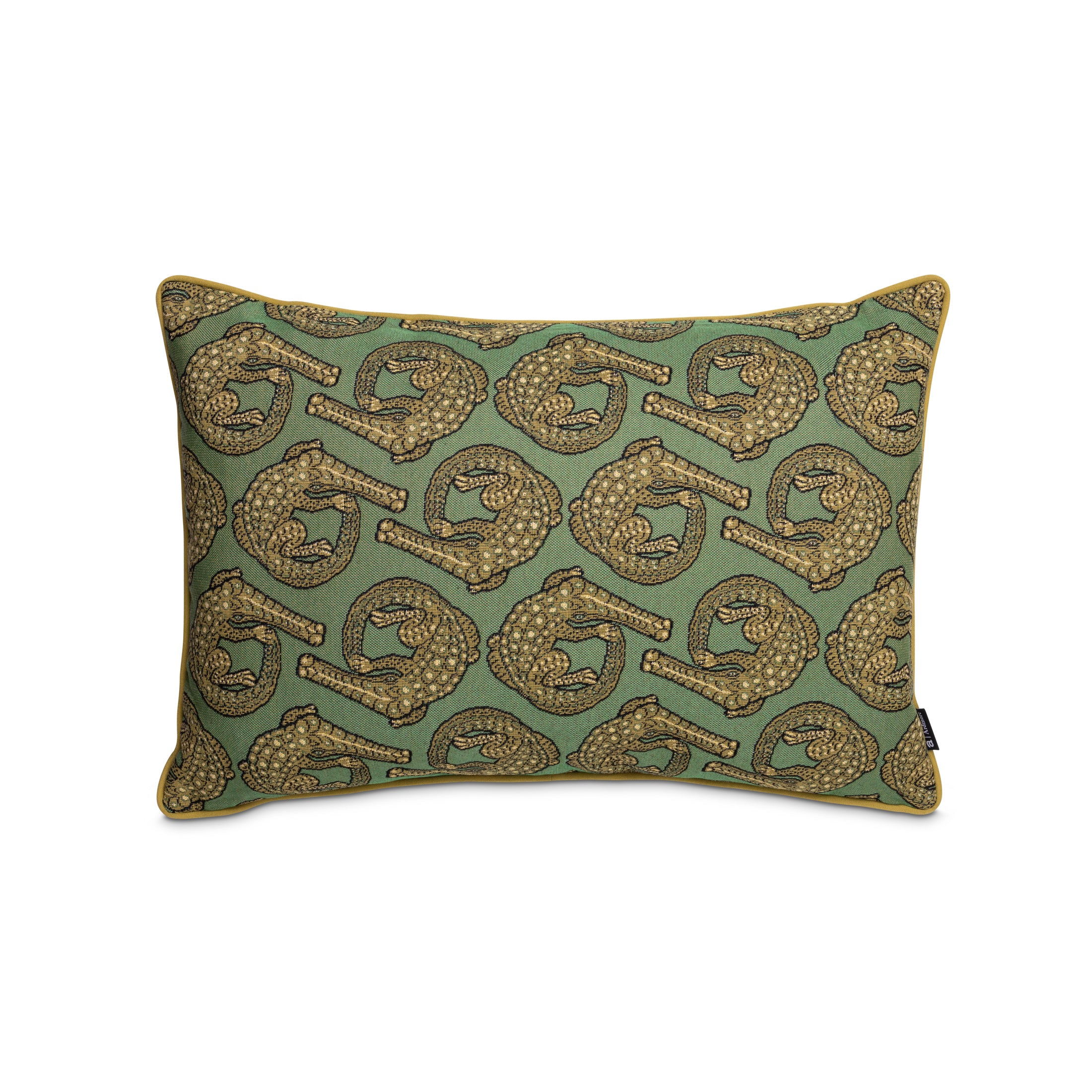 Croco Jacquard Rectangle Pillow - Delta