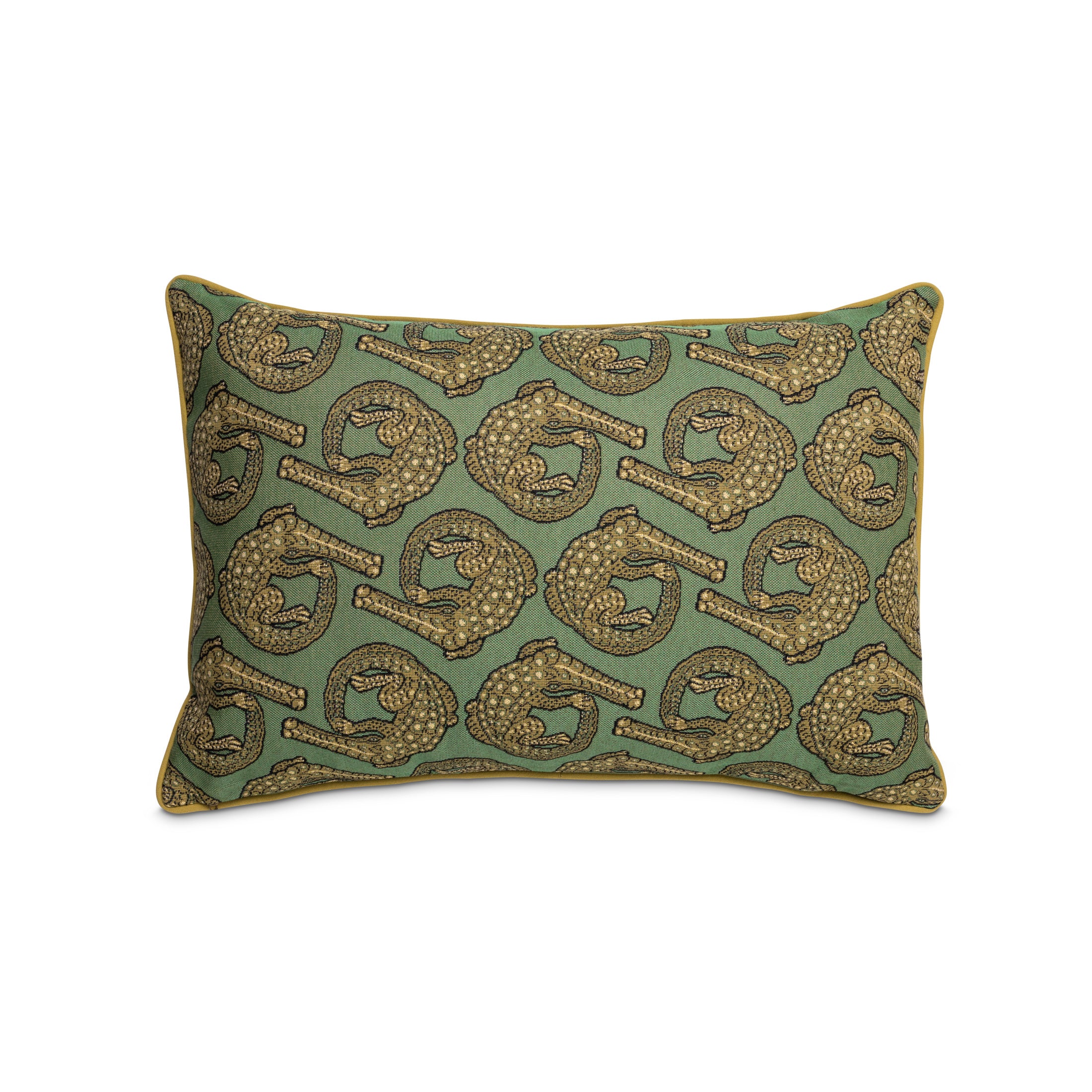 Croco Jacquard Rectangle Pillow - Delta