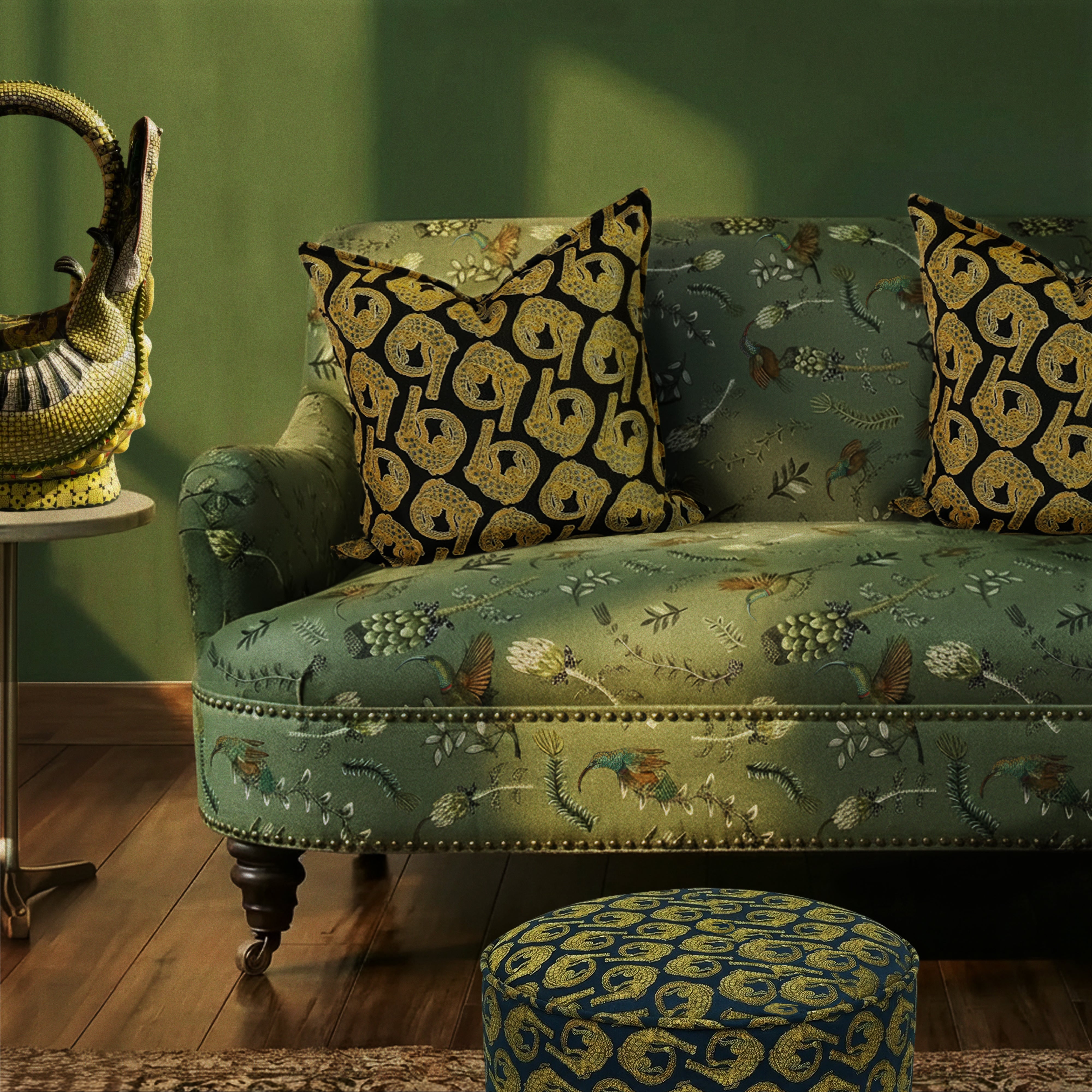 Croco Jacquard Pillow - Limelight