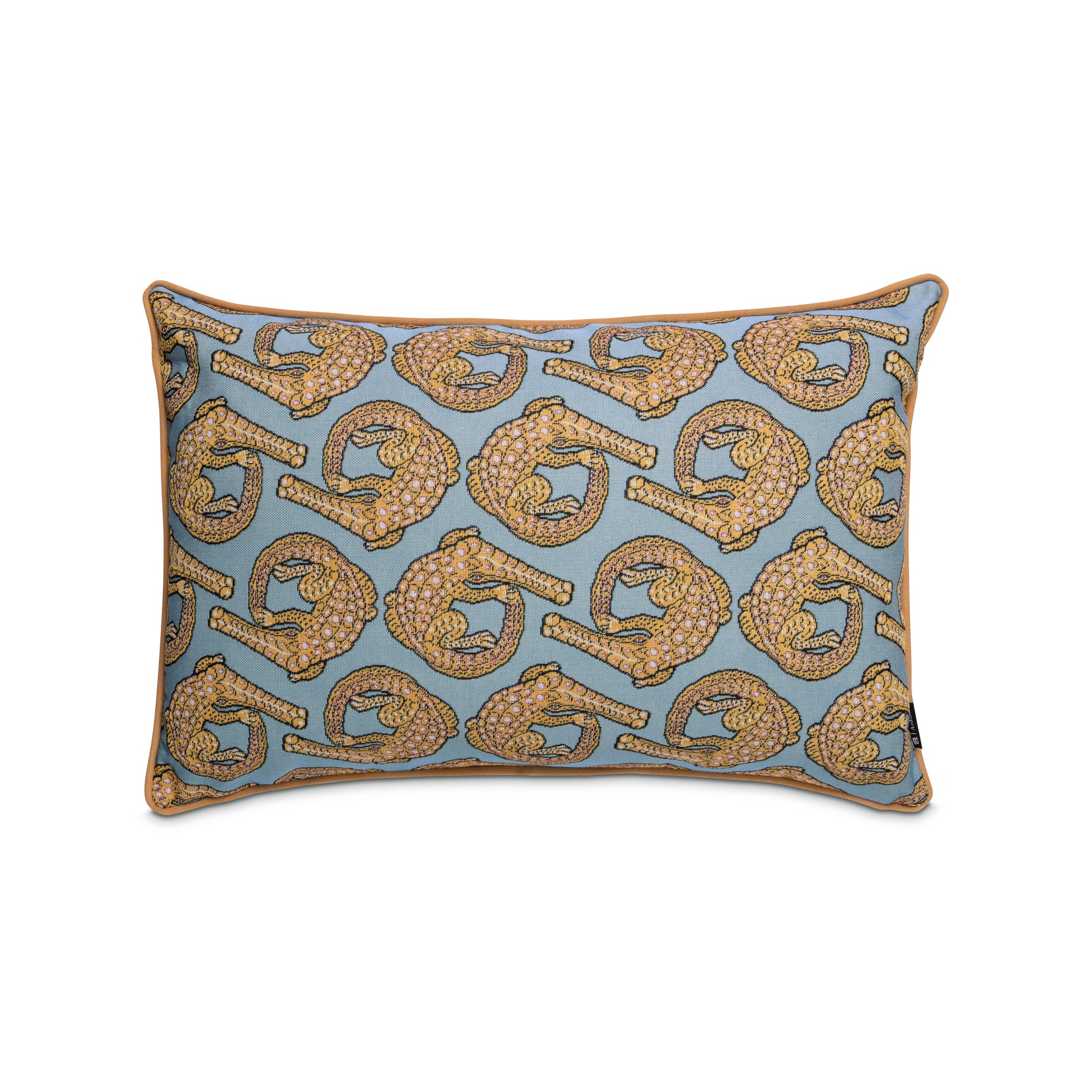 Croco Jacquard Rectangle Pillow - Persimmon