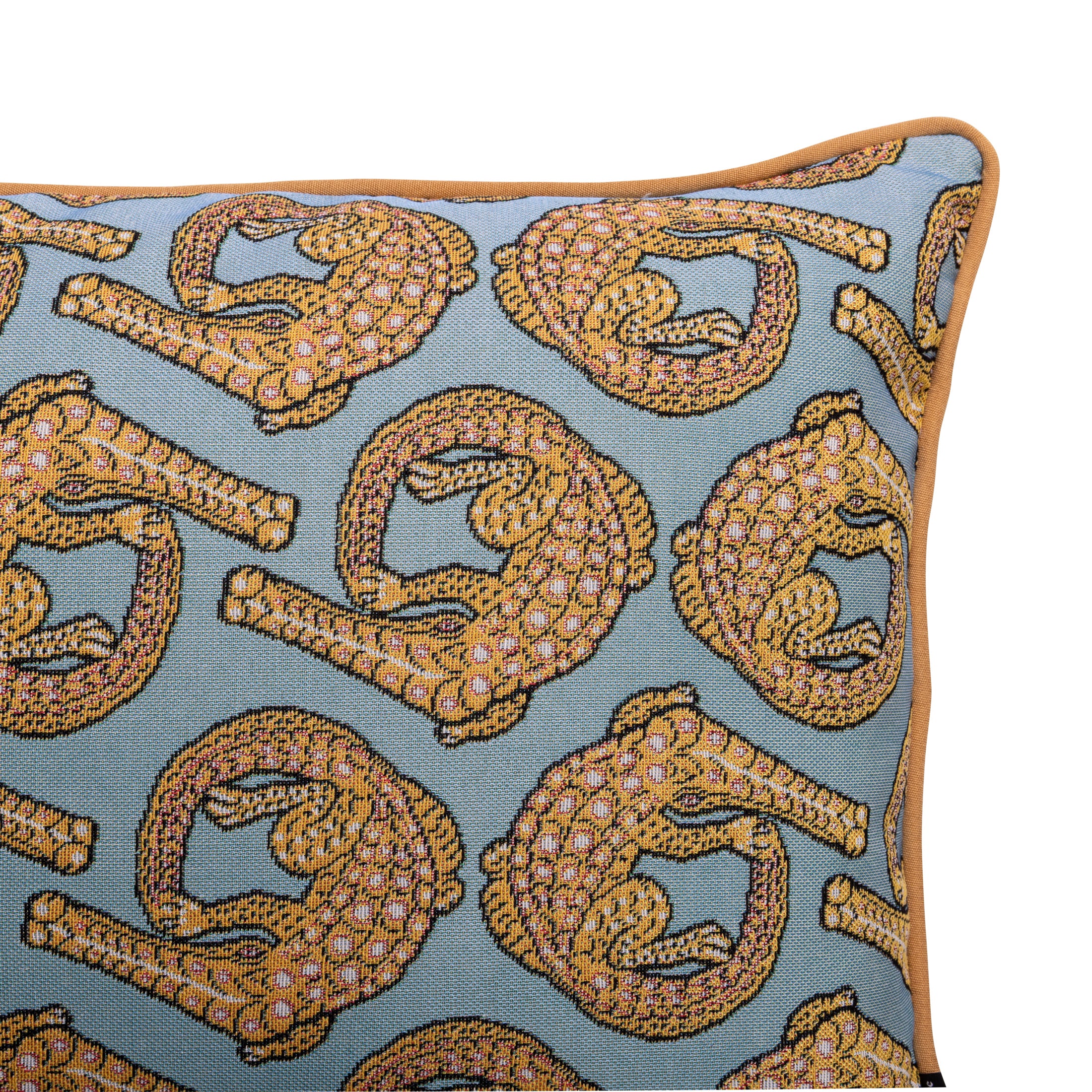 Croco Jacquard Rectangle Pillow - Persimmon