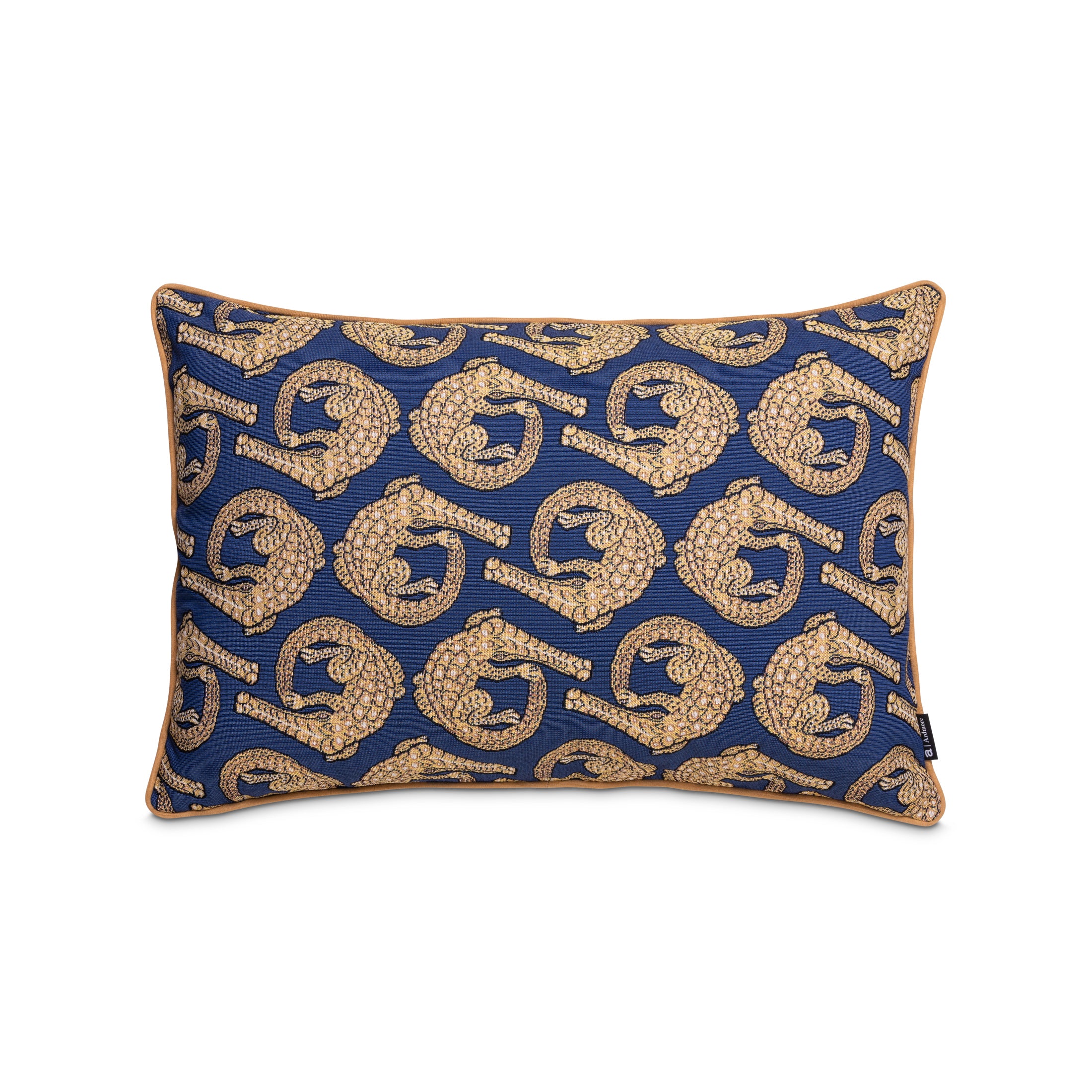 Croco Jacquard Rectangle Pillow - Royal
