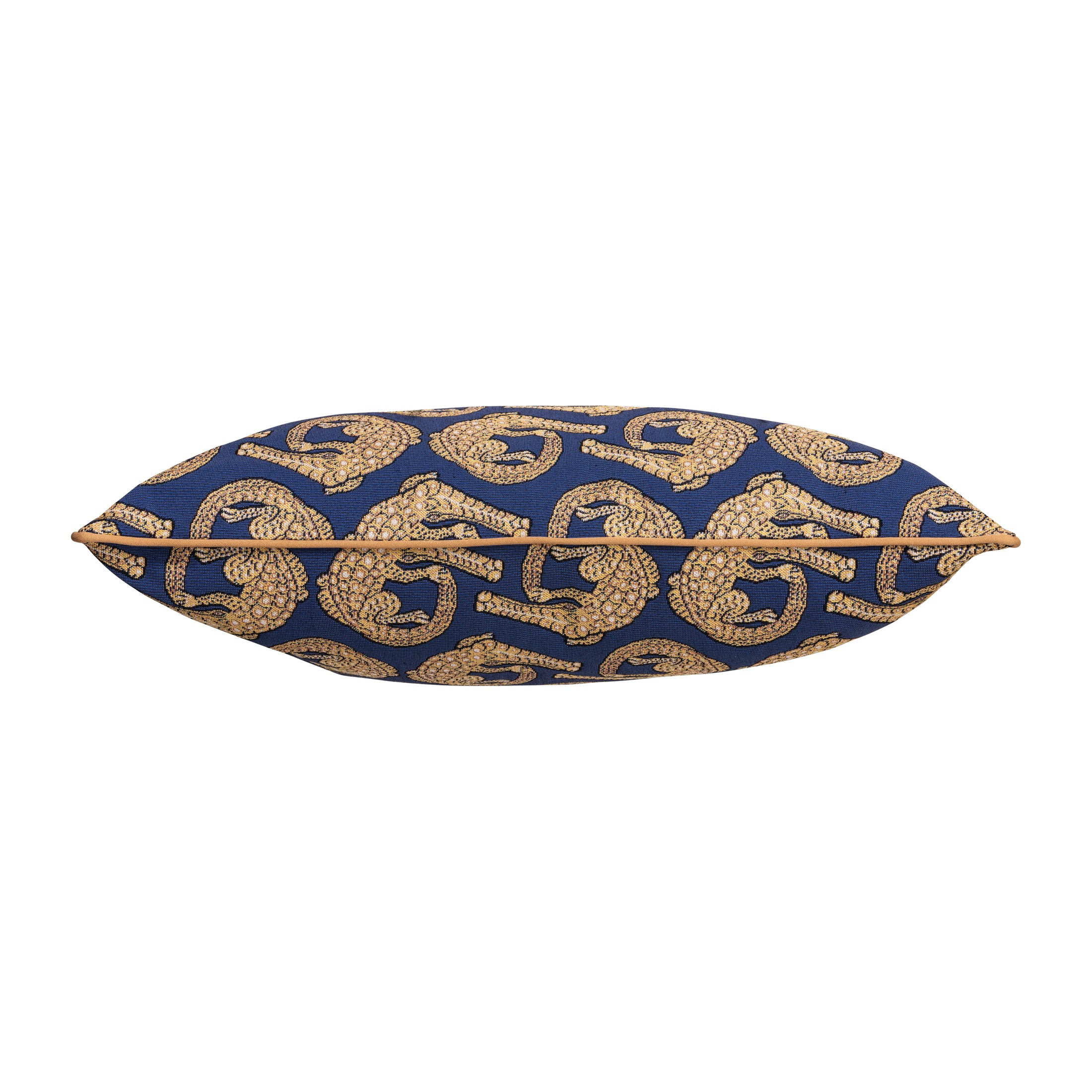 Croco Jacquard Rectangle Pillow - Royal