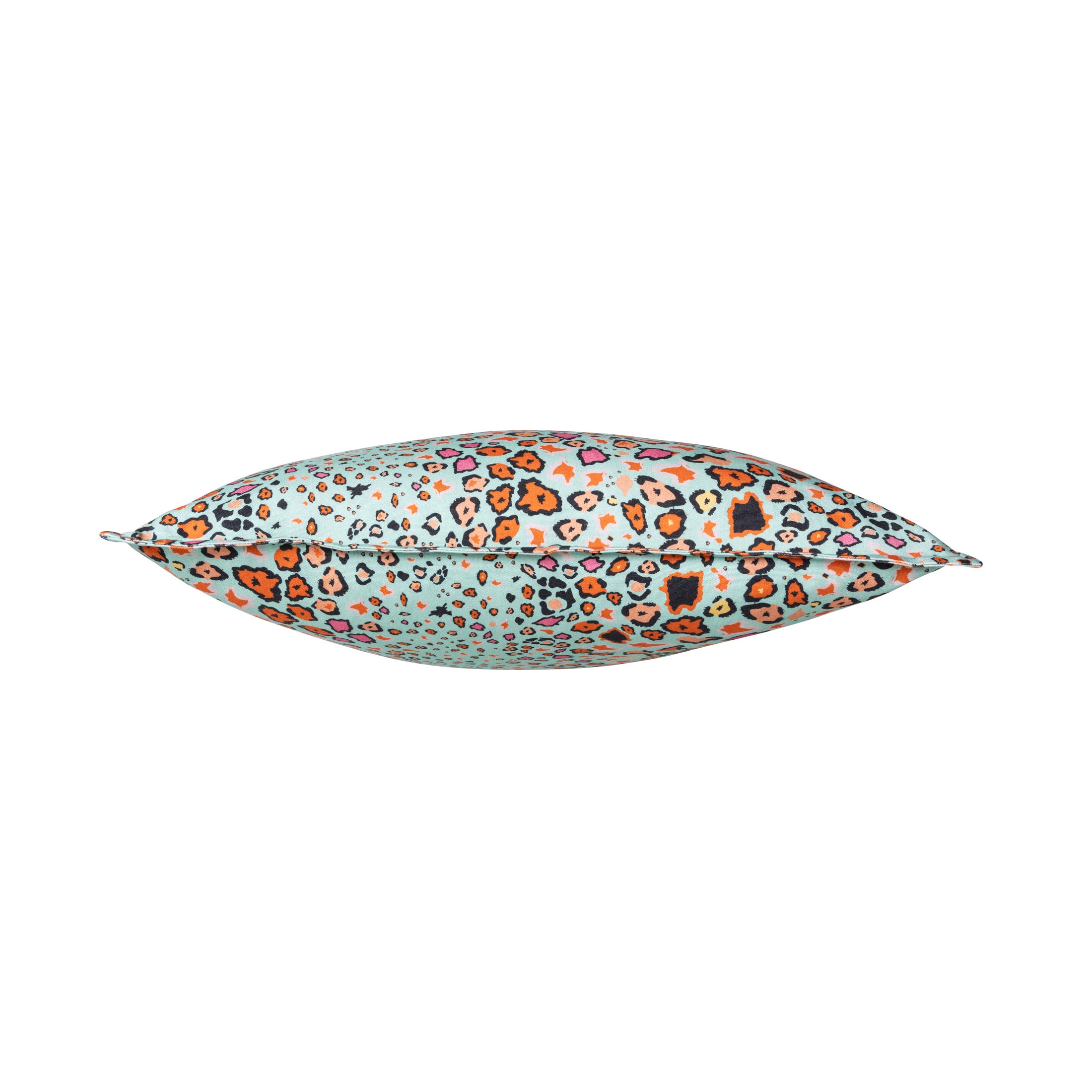 Leopard Lights Linen Pillow - Kingfisher
