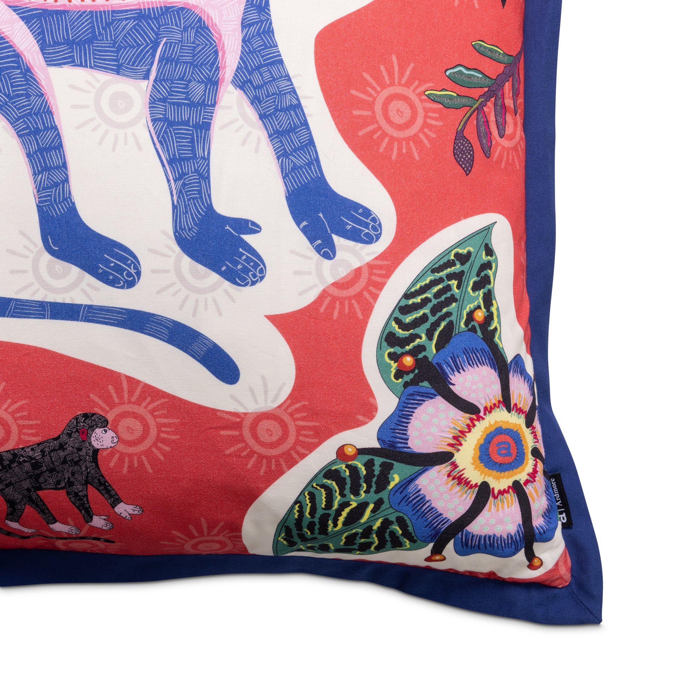 Meandering Monkey Cotton Pillow - Sunset