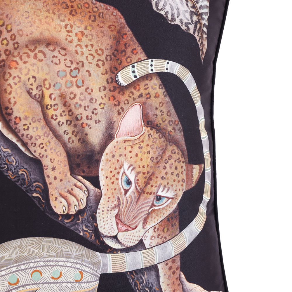 Monkey Tales Silk Pillow - Brass