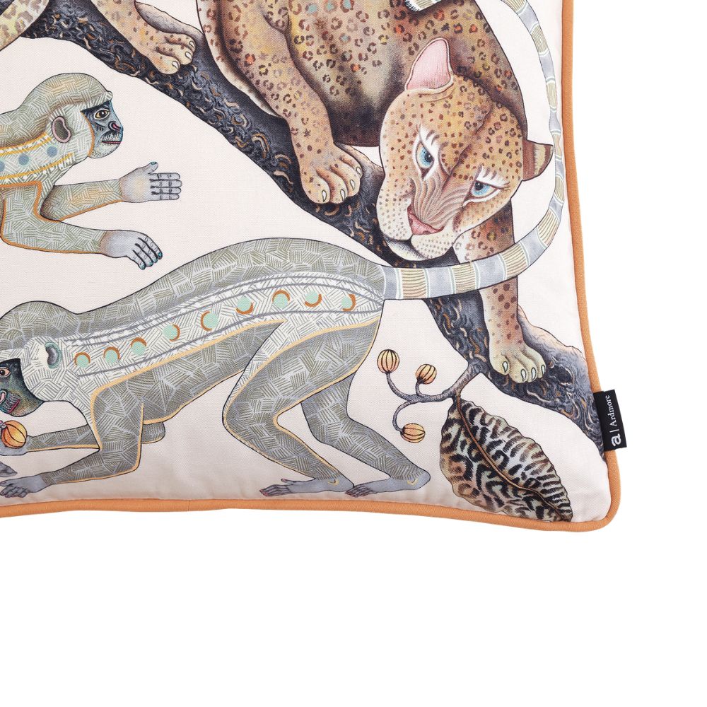 Monkey Tales Cotton Pillow - Pearl