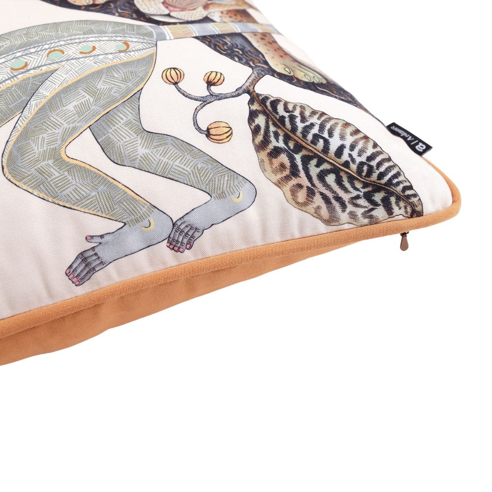 Monkey Tales Cotton Pillow - Pearl