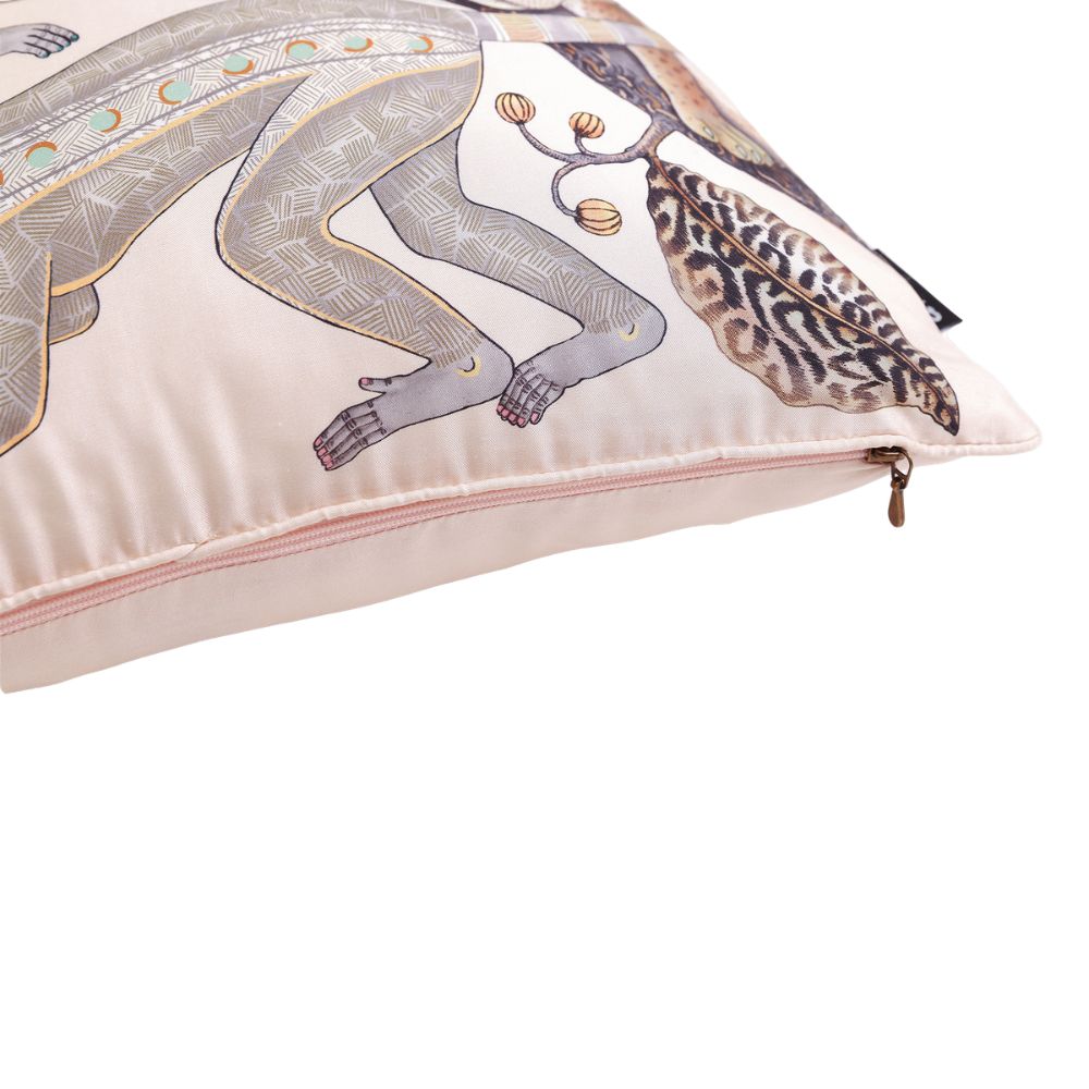 Monkey Tales Silk Pillow - Pearl