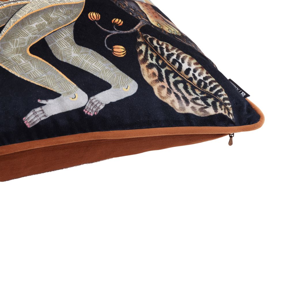 Monkey Tales Velvet Pillow - Brass