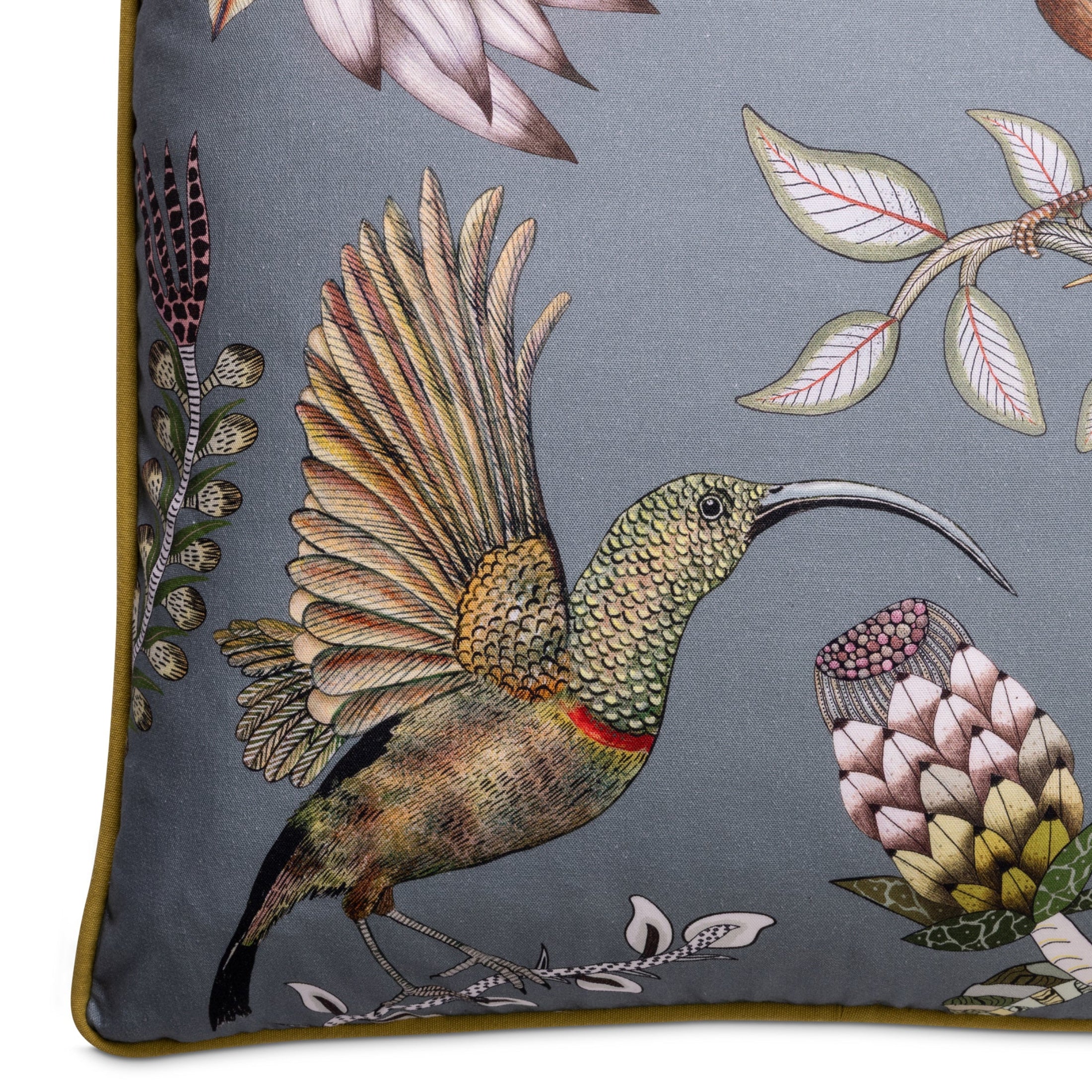 Protea Garden Cotton Pillow - Ash