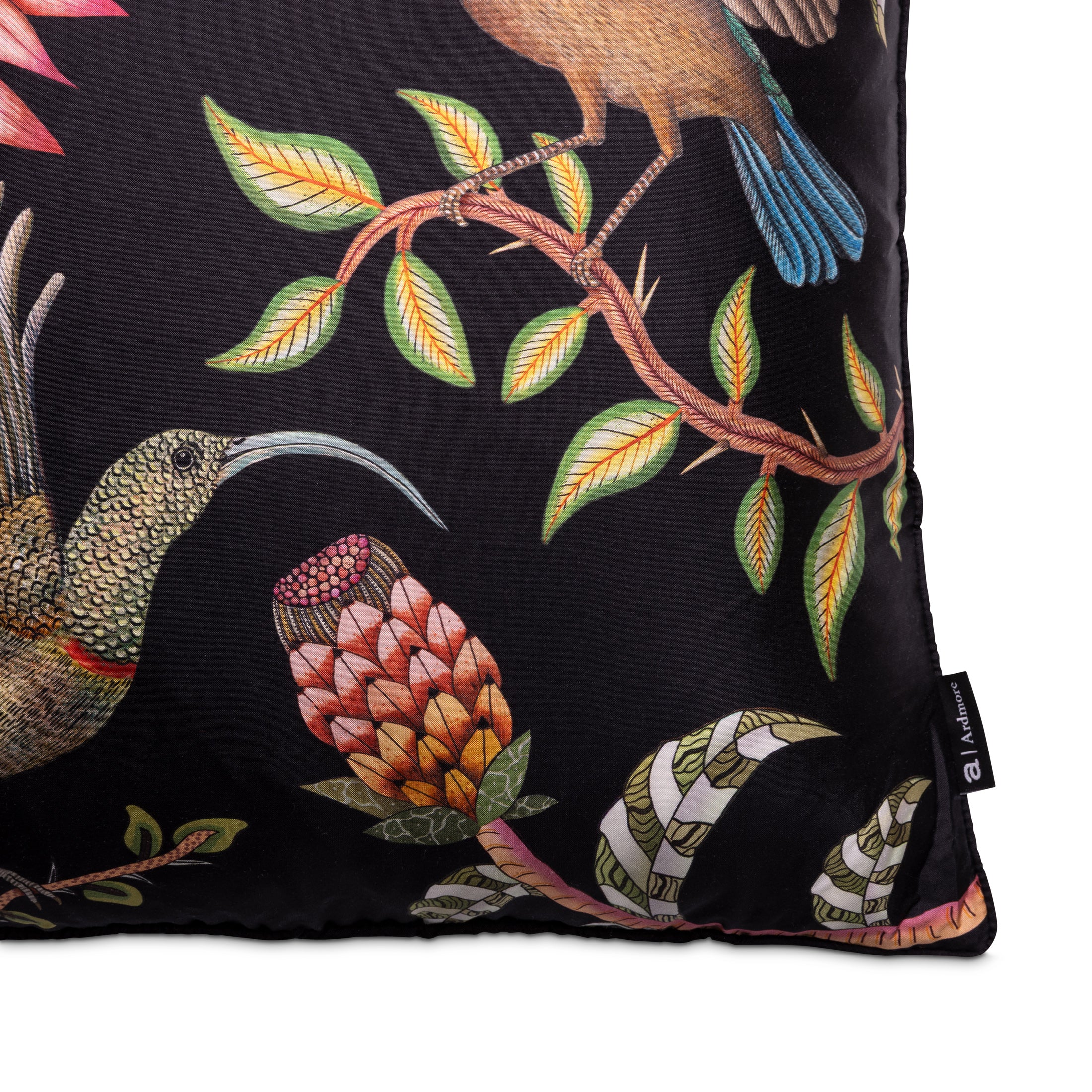 Protea Garden Silk Pillow - Night