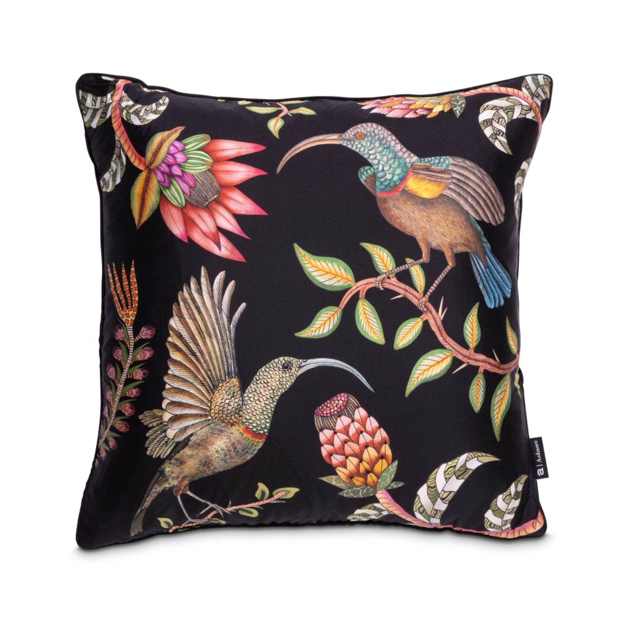 Protea Garden Silk Pillow - Night