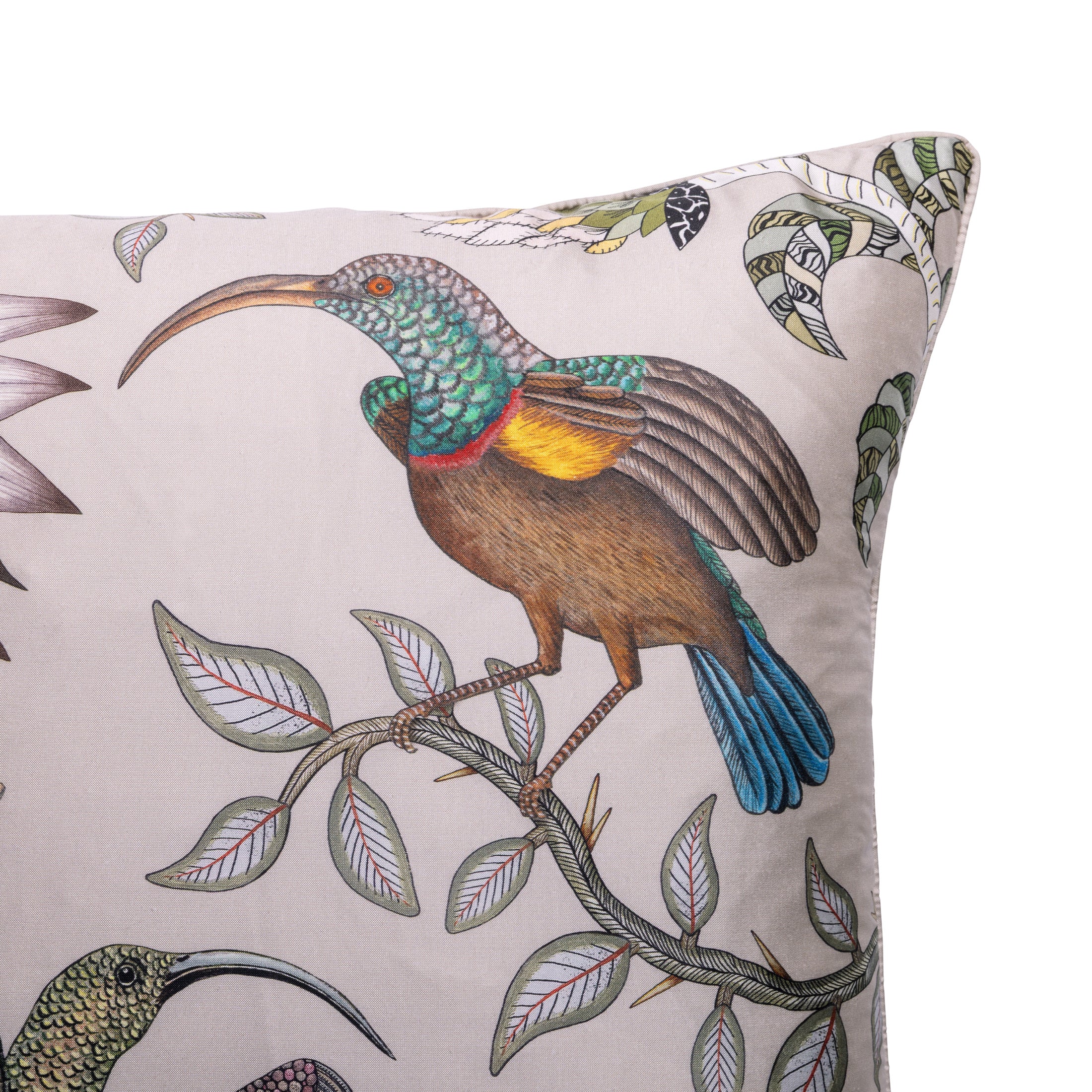Protea Garden Silk Pillow - Stone