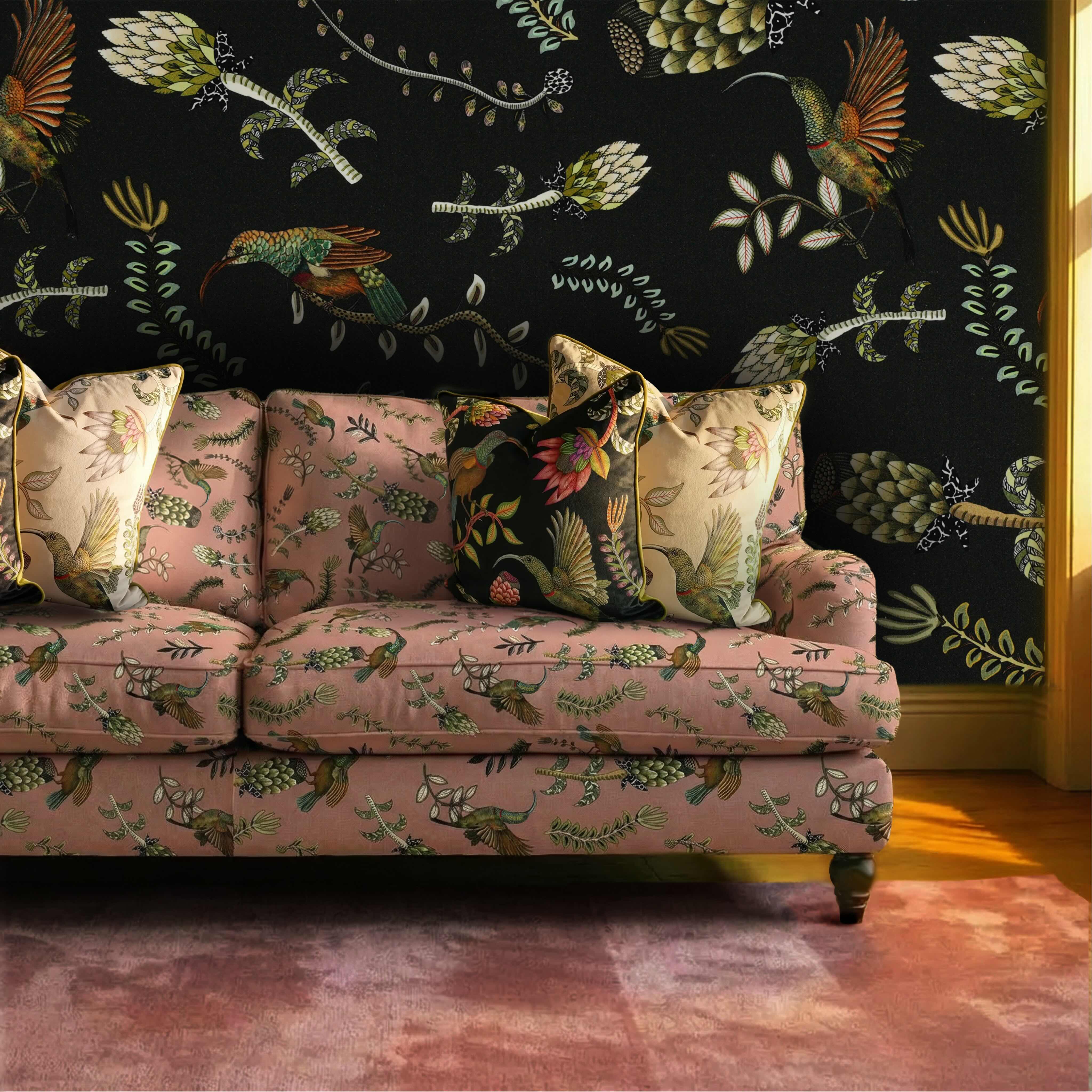 Protea Garden Velvet Pillow - Stone