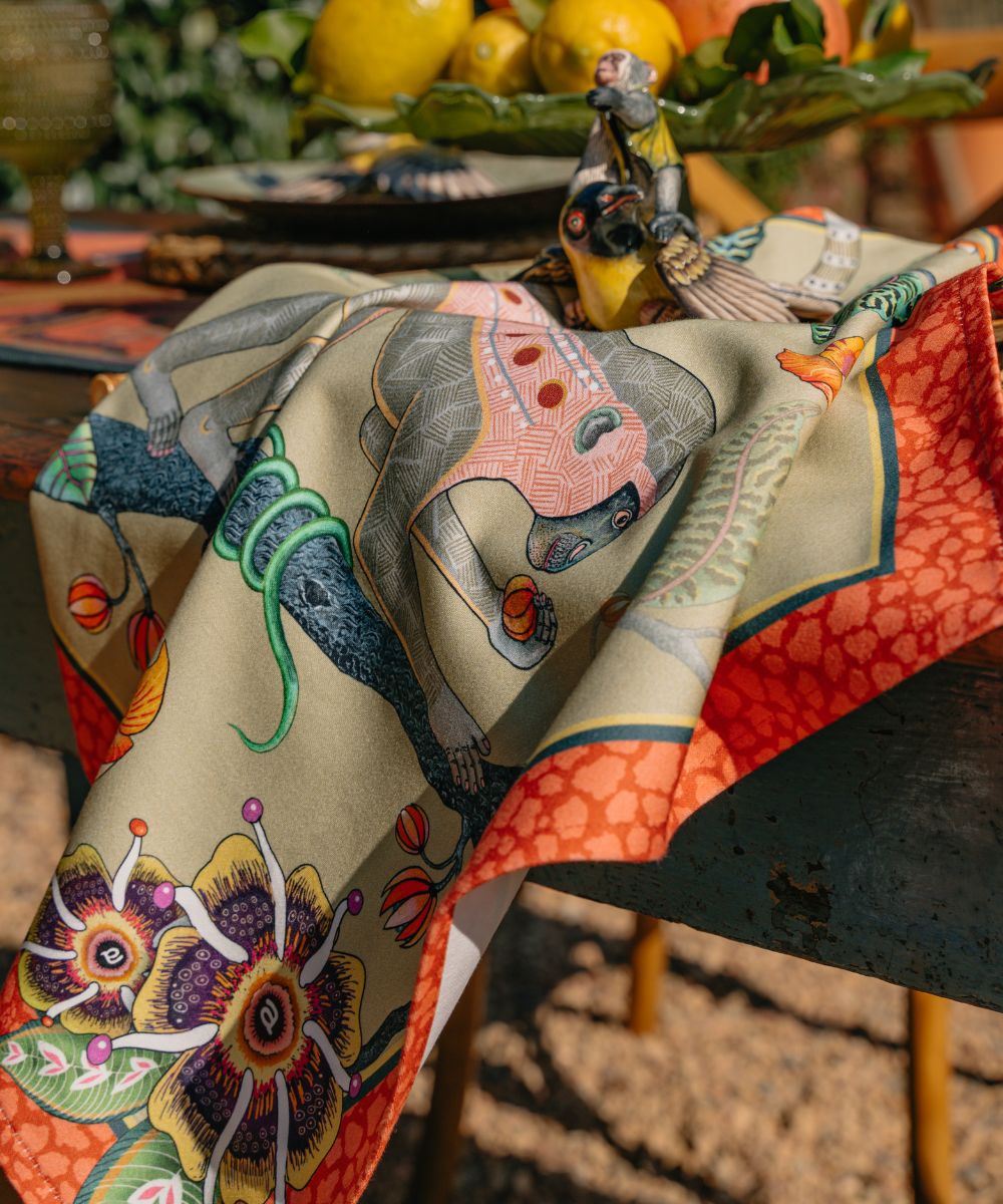Meandering Monkey Tales Napkins (Pair) - Delta
