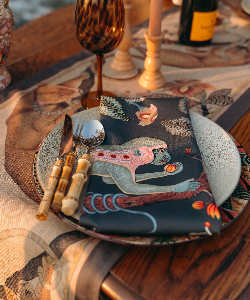 Meandering Monkey Tales Napkins (Pair) - Dusk