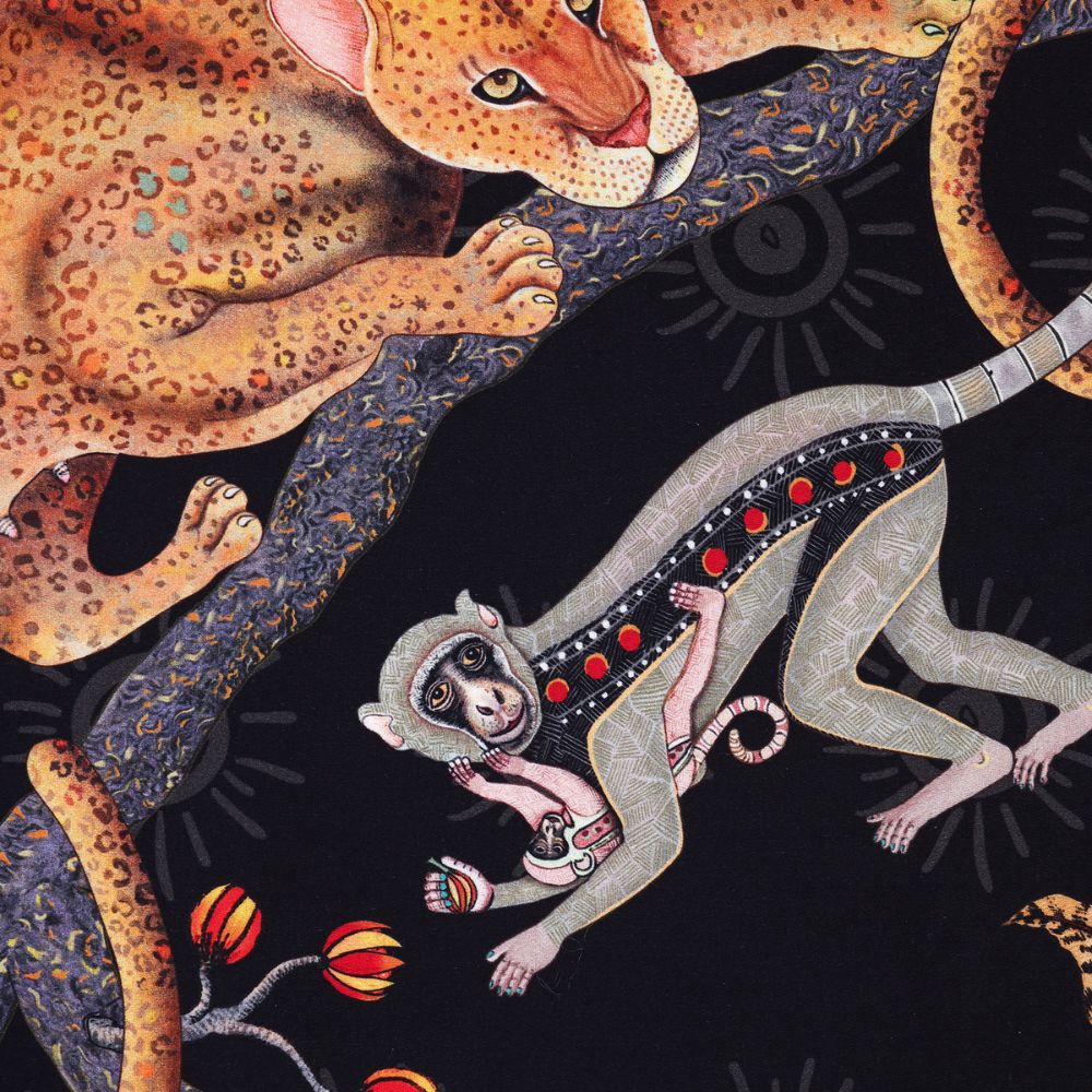 Monkey Tales Cotton Table Runner - Night