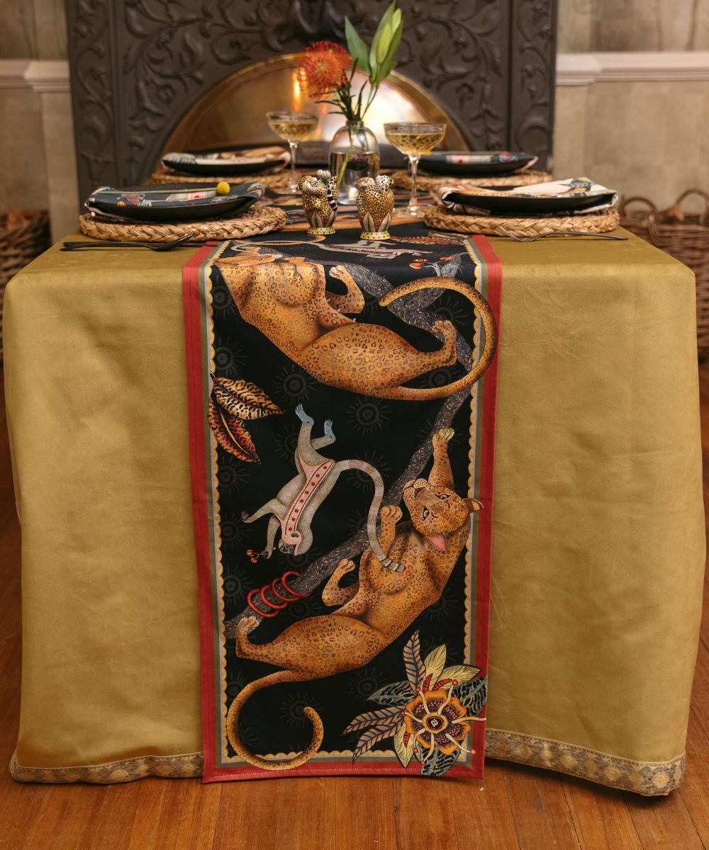 Monkey Tales Cotton Table Runner - Night