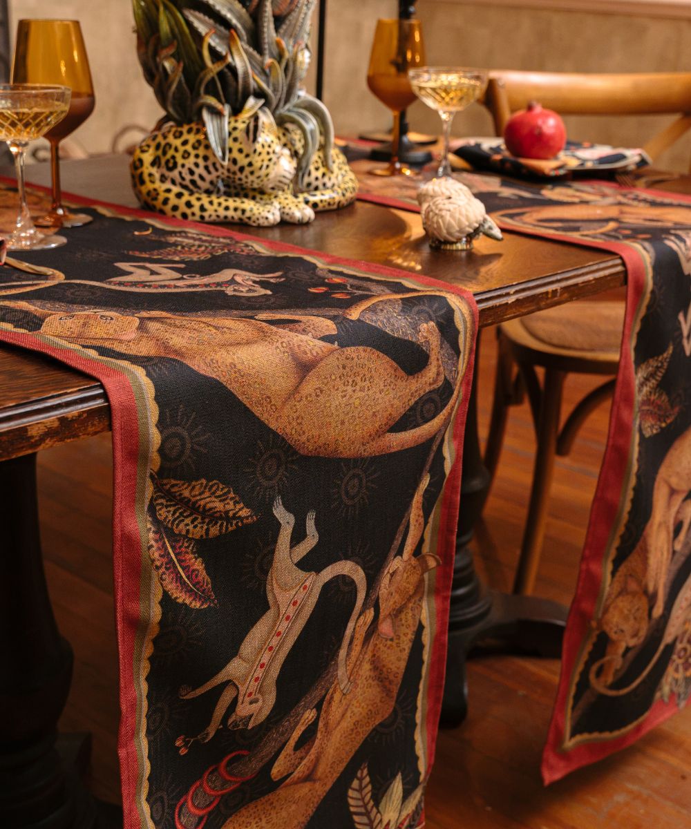 Monkey Tales Linaza Table Runner - Night