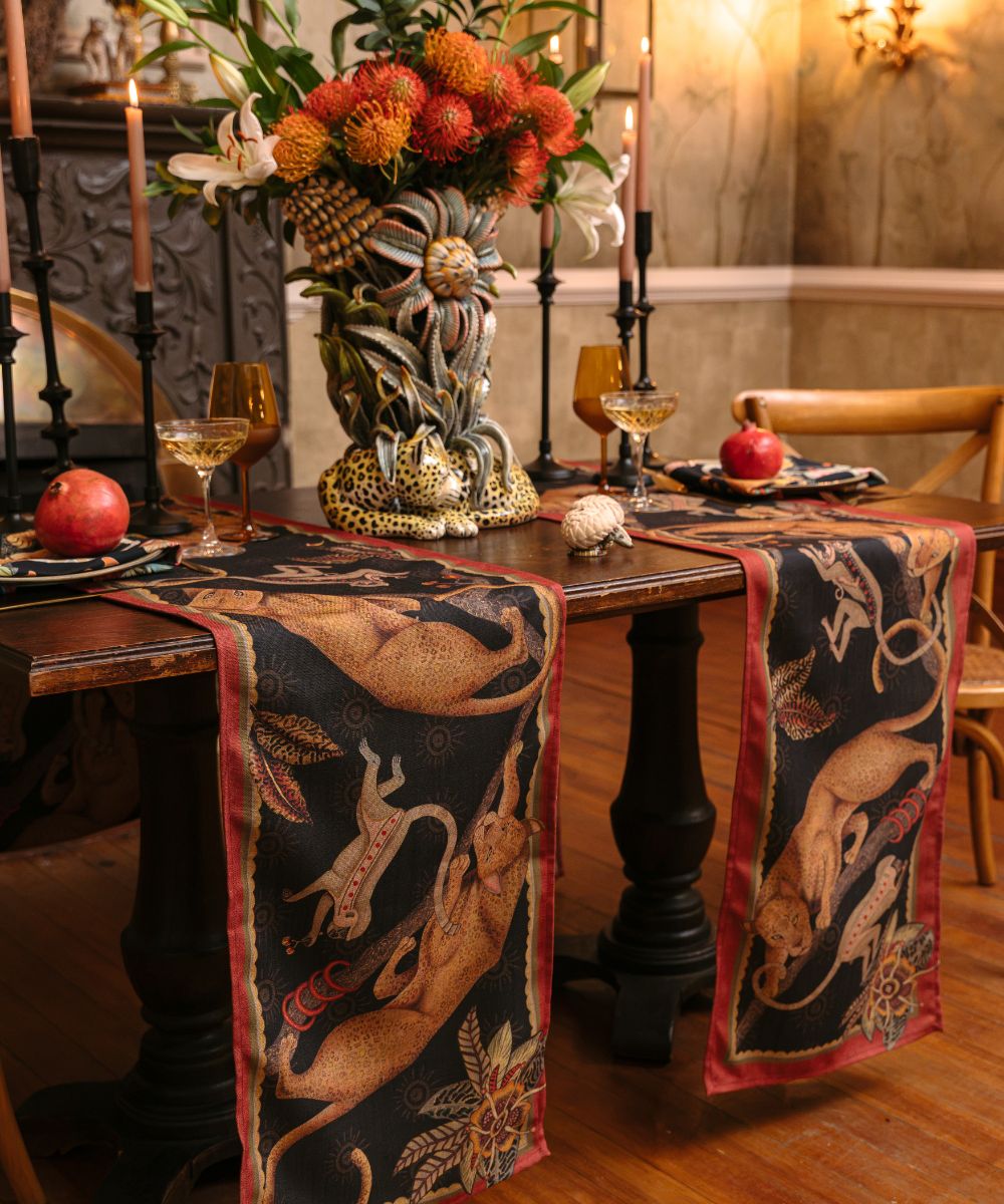Monkey Tales Linaza Table Runner - Night