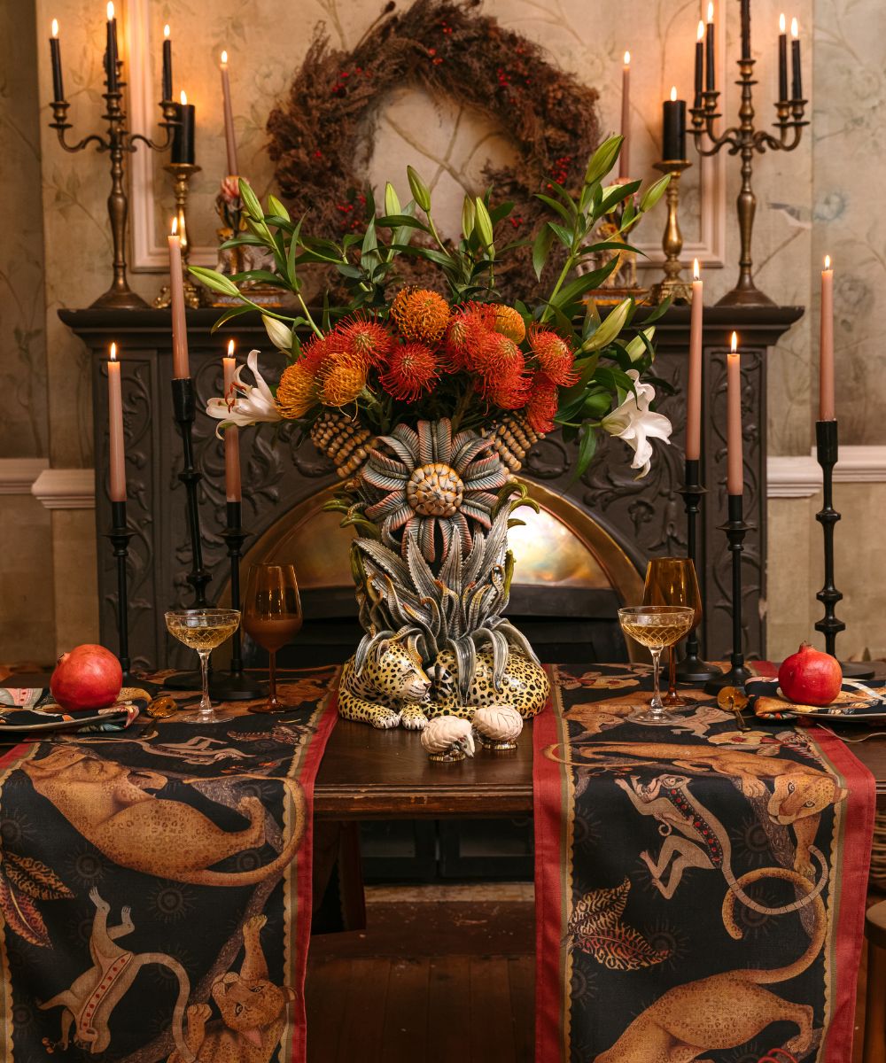 Monkey Tales Linaza Table Runner - Night