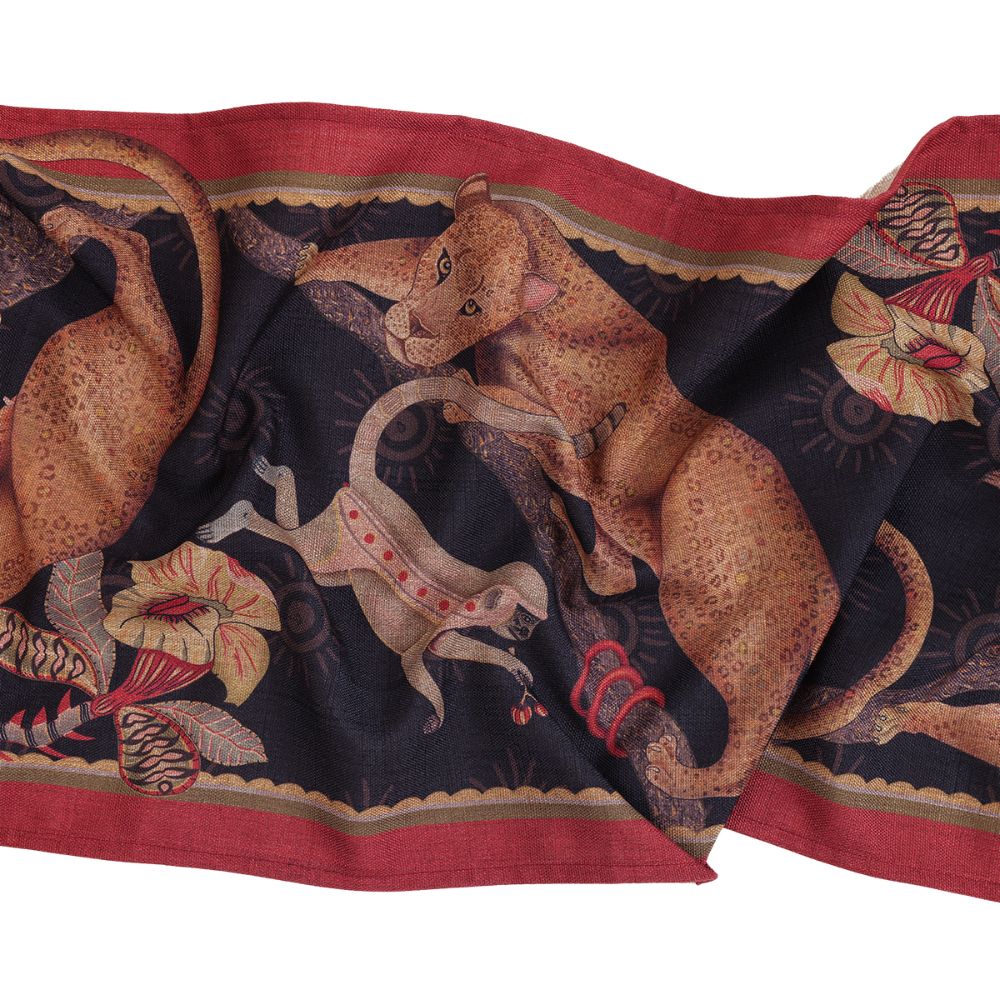 Monkey Tales Linaza Table Runner - Night