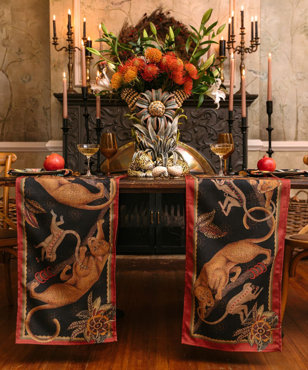 Monkey Tales Linaza Table Runner - Night