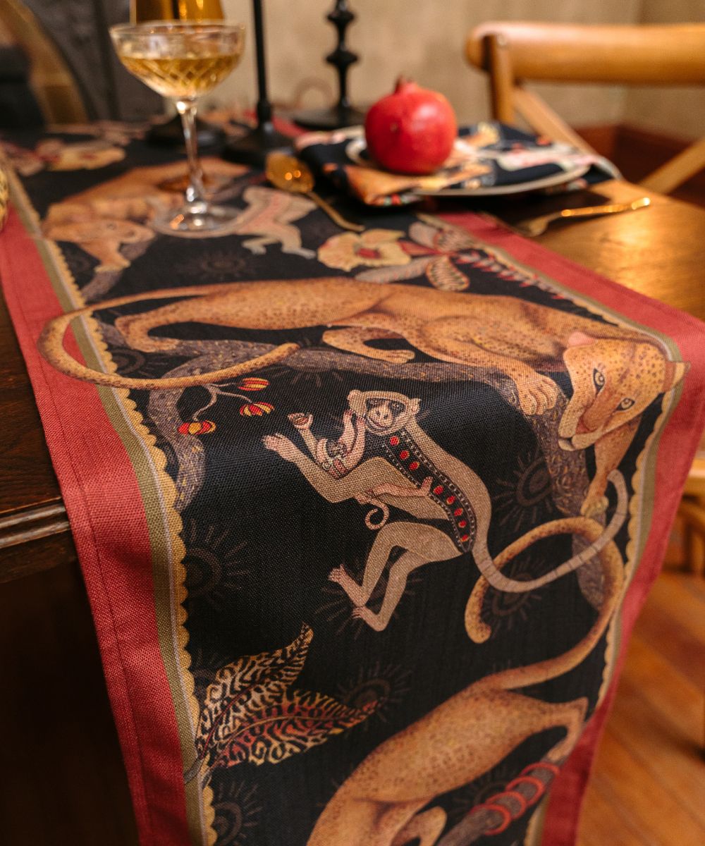 Monkey Tales Linaza Table Runner - Night
