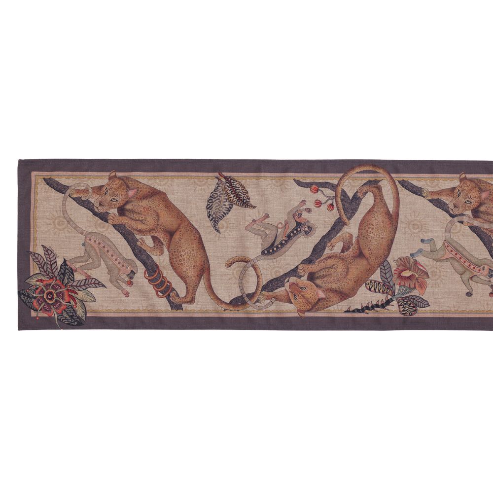 Monkey Tales Linaza Table Runner - Stone