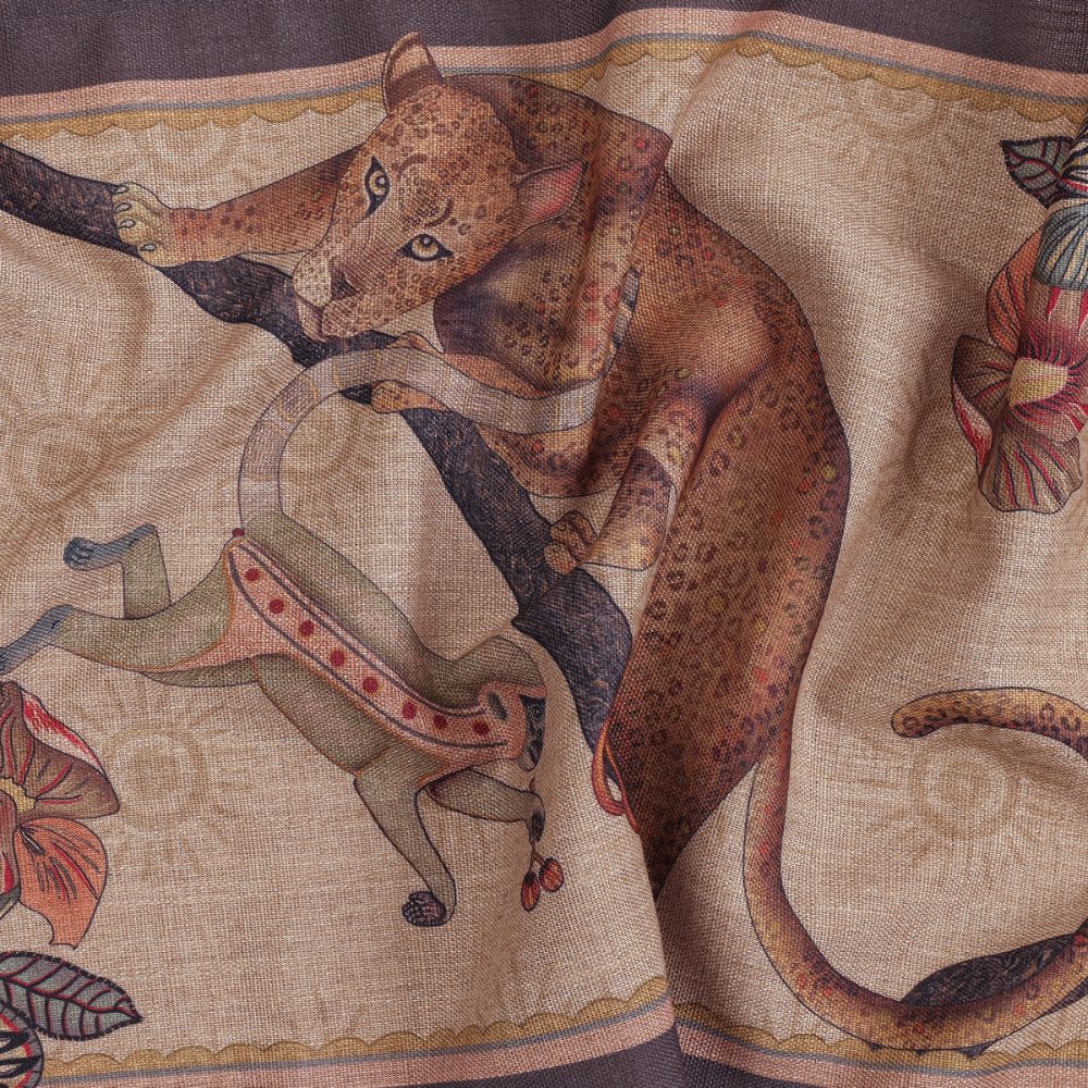 Monkey Tales Linaza Table Runner - Stone